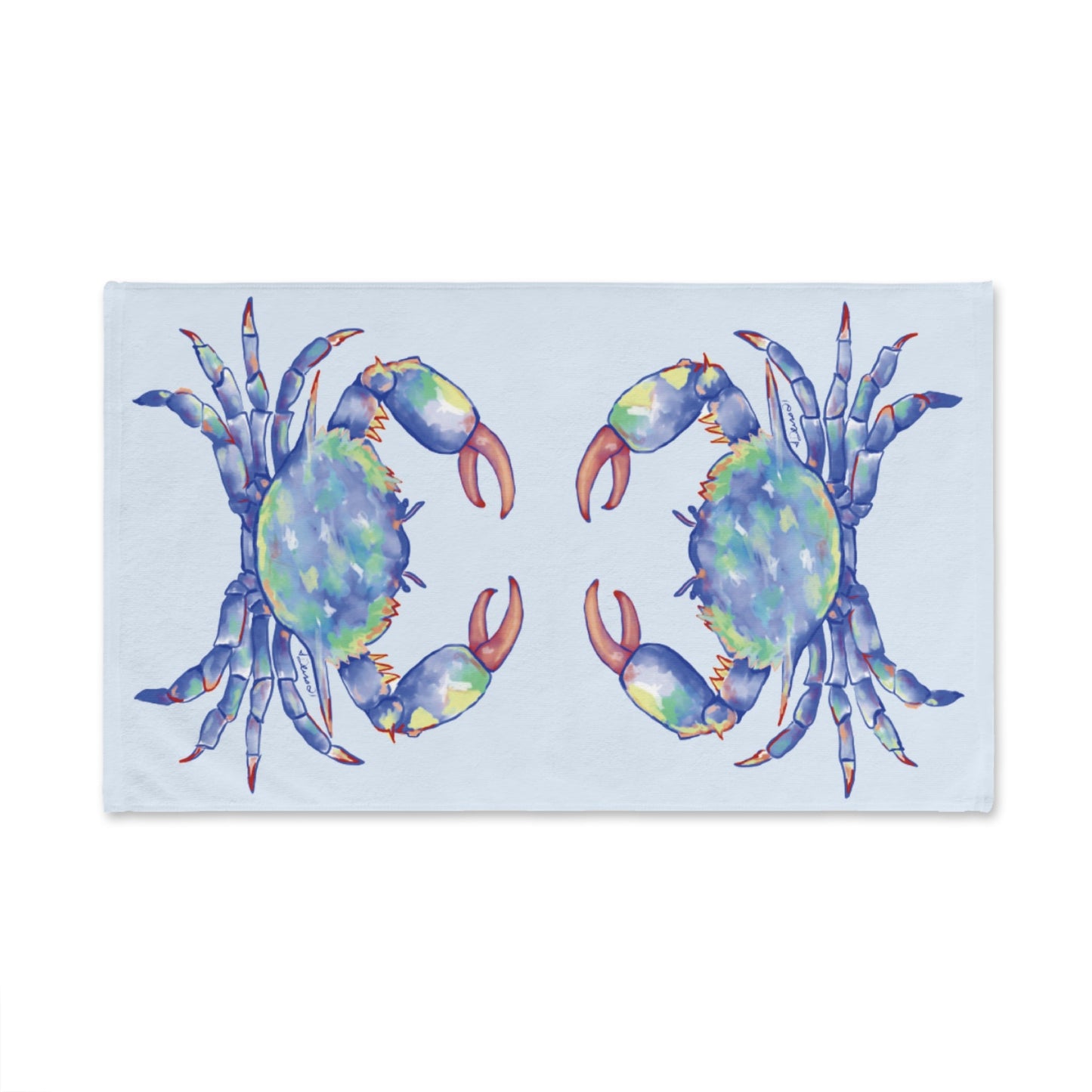 Blue Crab Hand Poly / Cotton Towel - Blue Cava