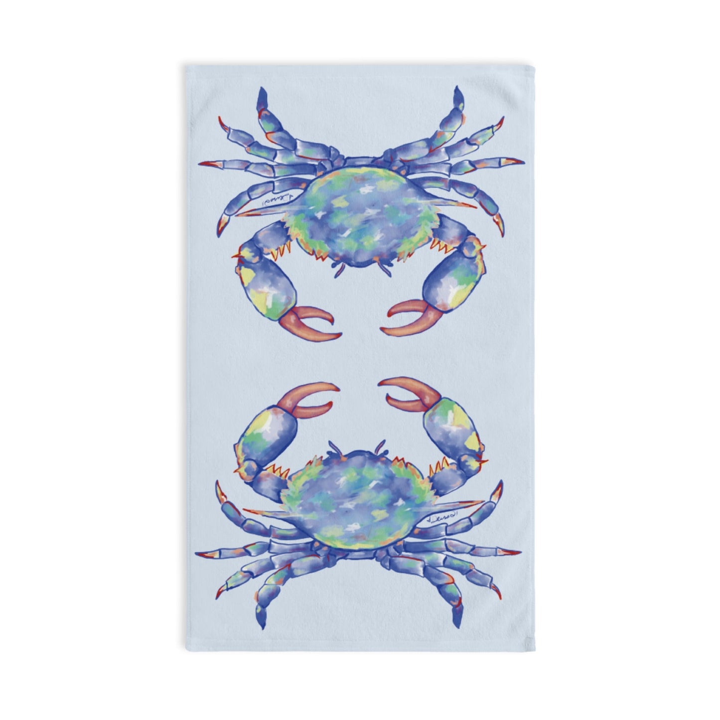 Blue Crab Hand Poly / Cotton Towel - Blue Cava