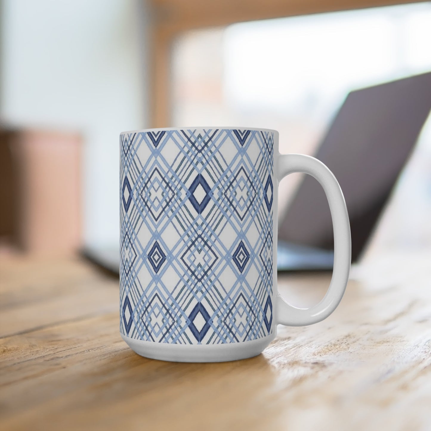 Blue Diamonds Mug 15oz - Blue Cava