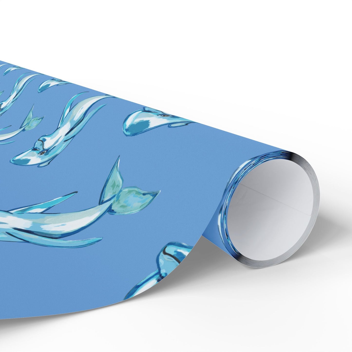 Blue Dolphin Wrapping Paper - Eco - Friendly - Blue Cava
