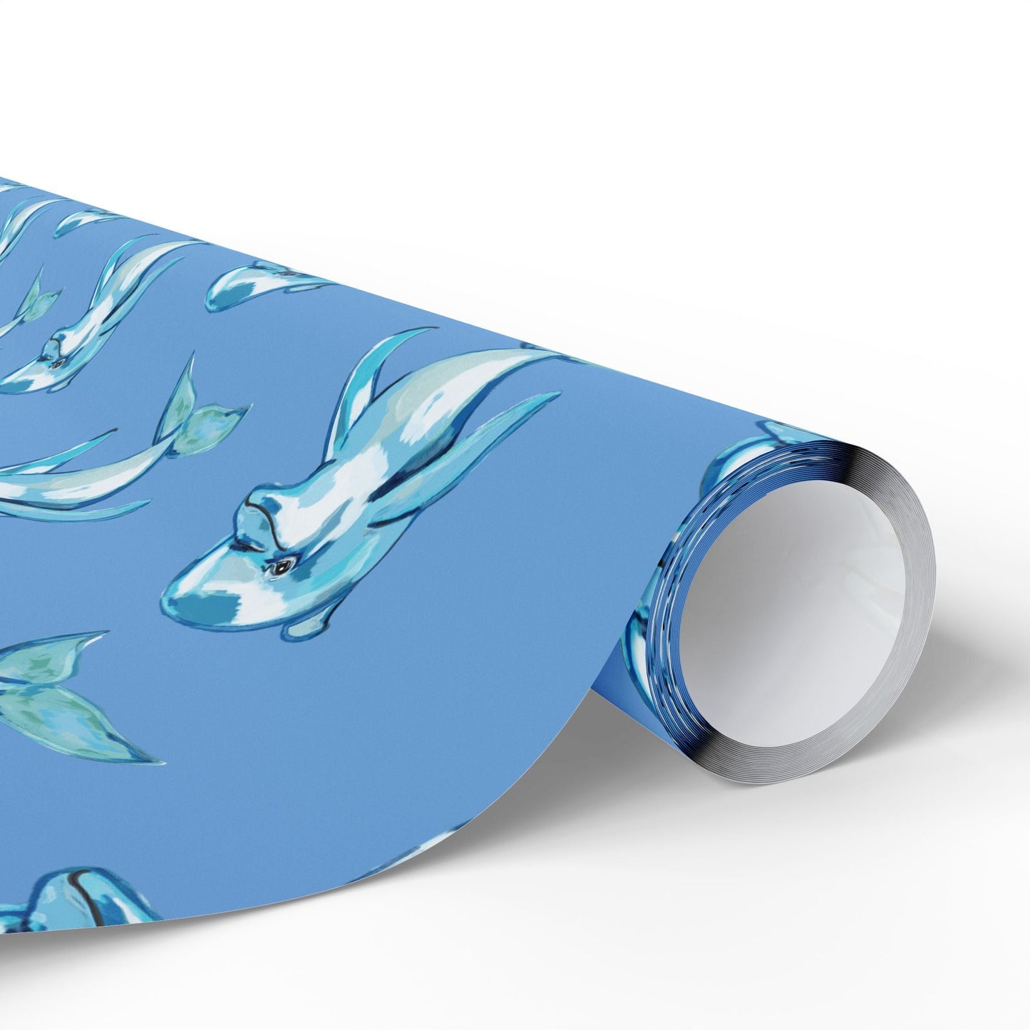 Blue Dolphin Wrapping Paper - Eco - Friendly - Blue Cava