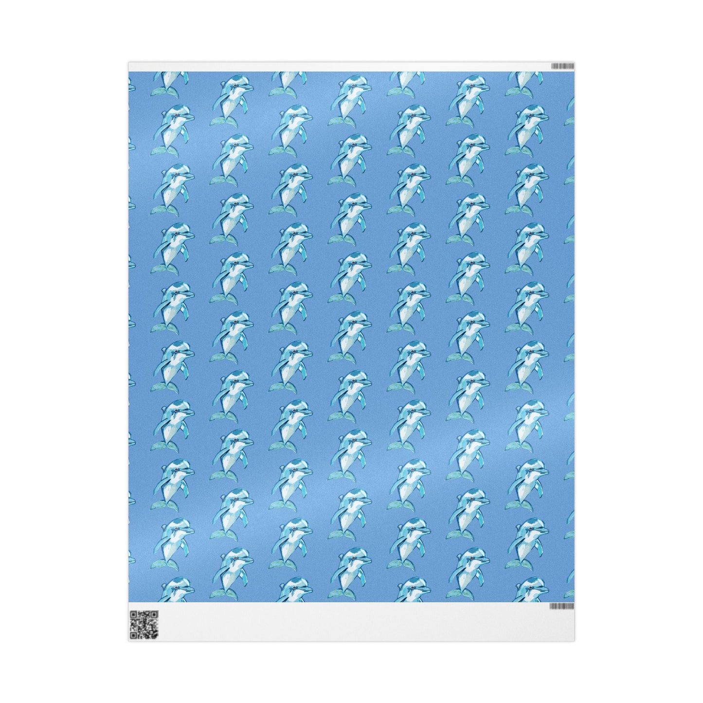 Blue Dolphin Wrapping Paper - Eco - Friendly - Blue Cava