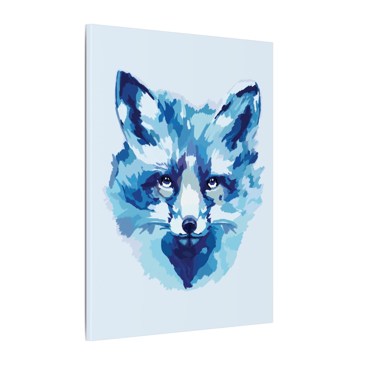 Blue Fox Portrait Canvas Wall Art - Blue Cava