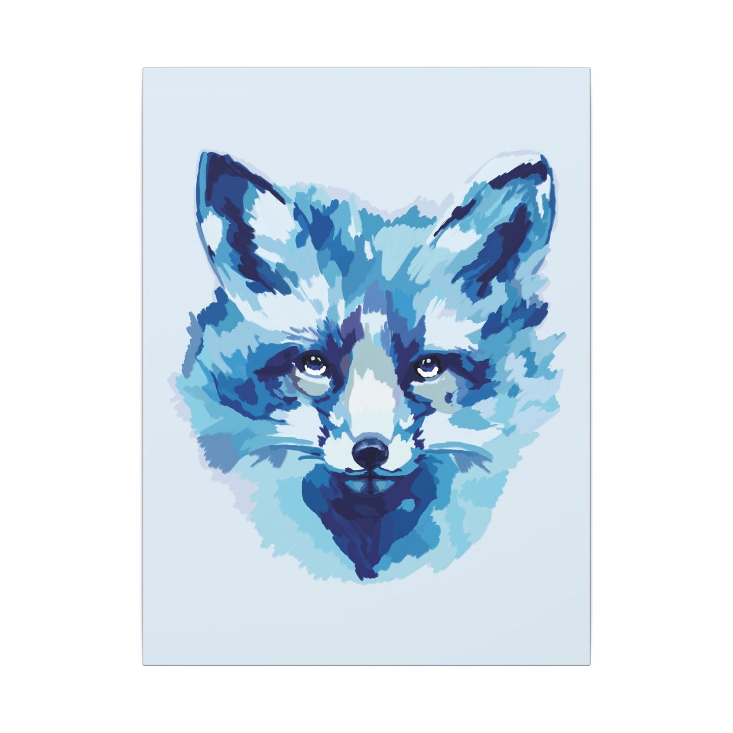Blue Fox Portrait Canvas Wall Art - Blue Cava