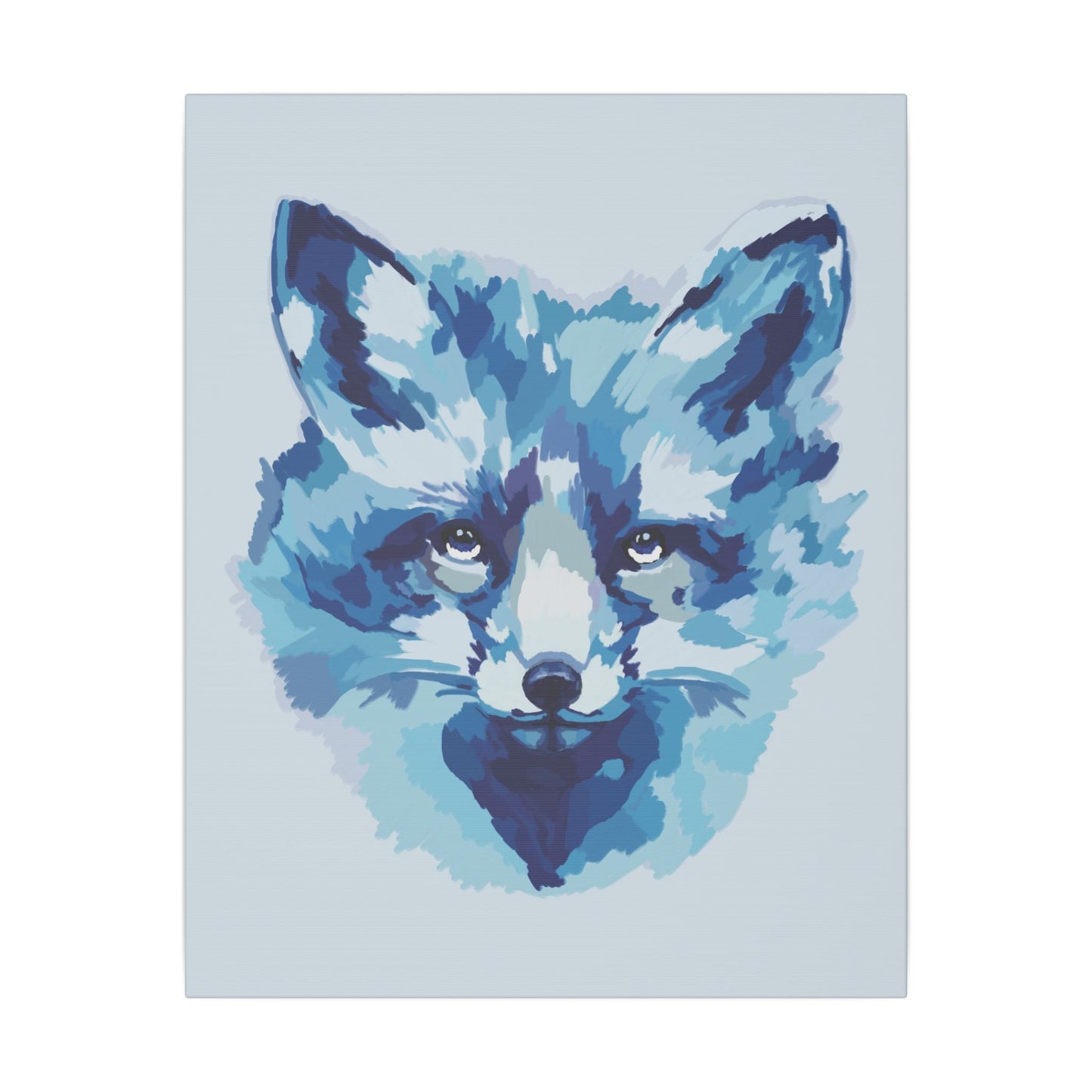 Blue Fox Portrait Canvas Wall Art - Blue Cava
