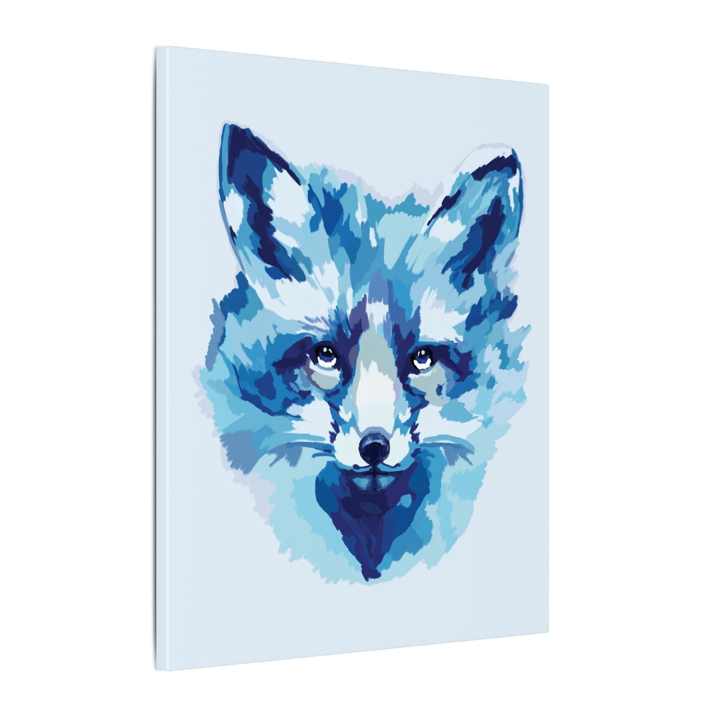 Blue Fox Portrait Canvas Wall Art - Blue Cava