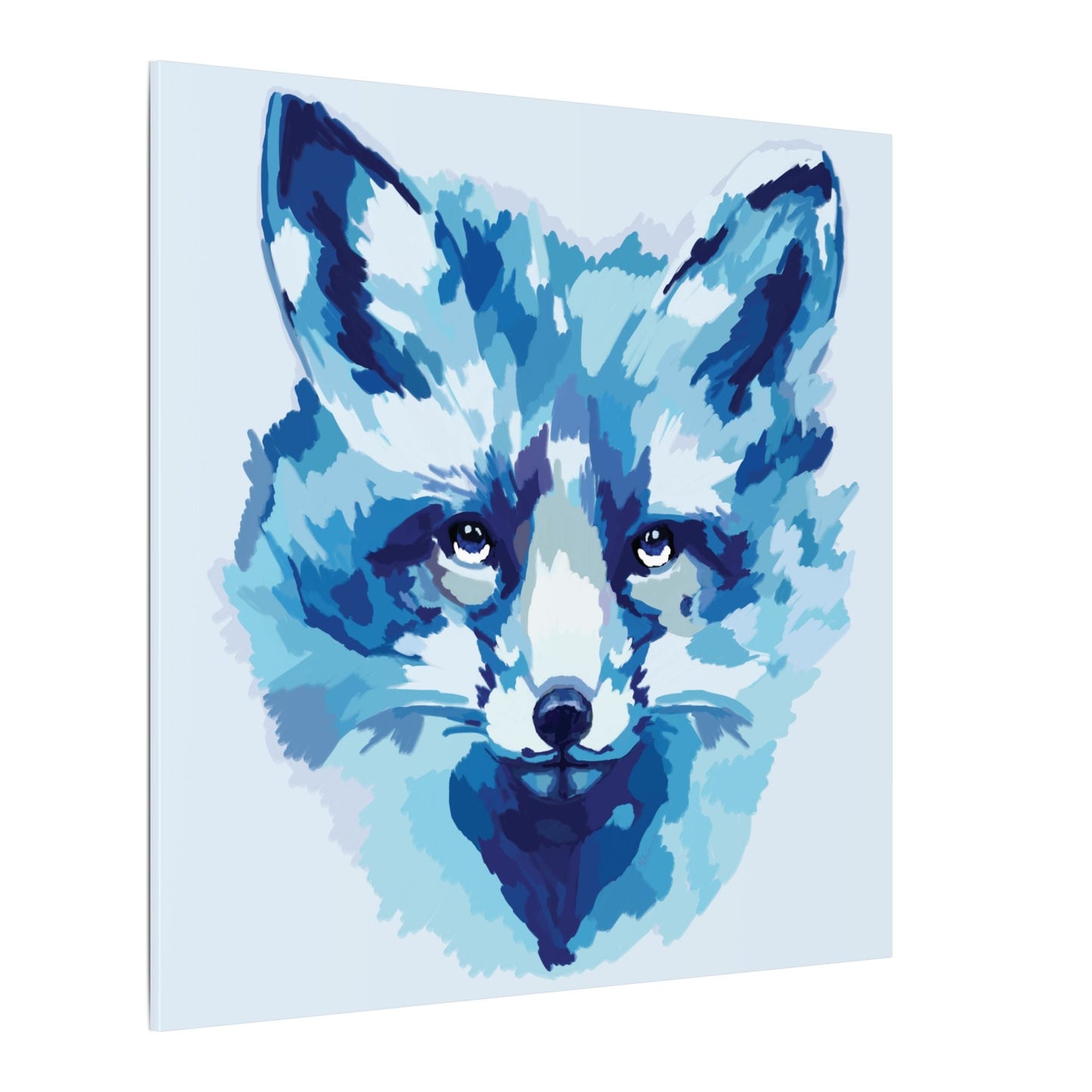 Blue Fox Portrait Canvas Wall Art - Blue Cava
