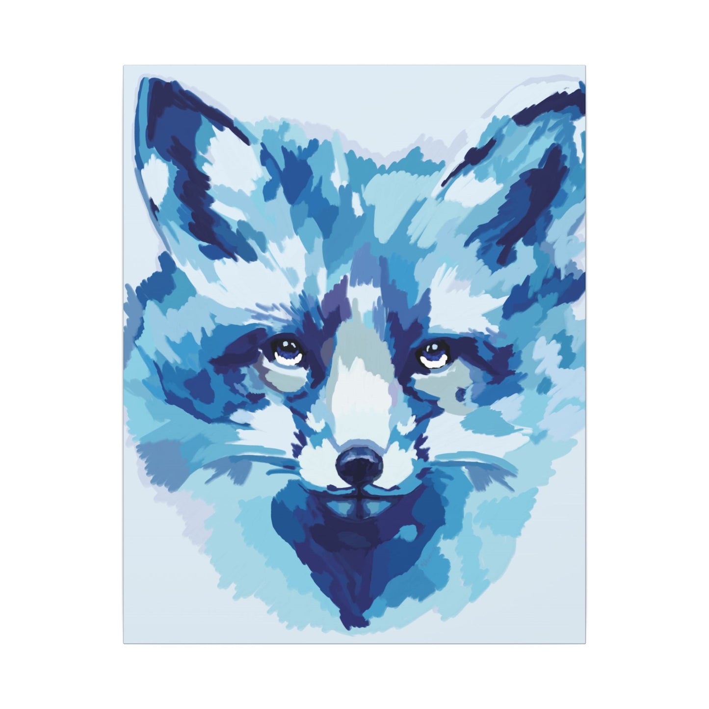 Blue Fox Portrait Canvas Wall Art - Blue Cava