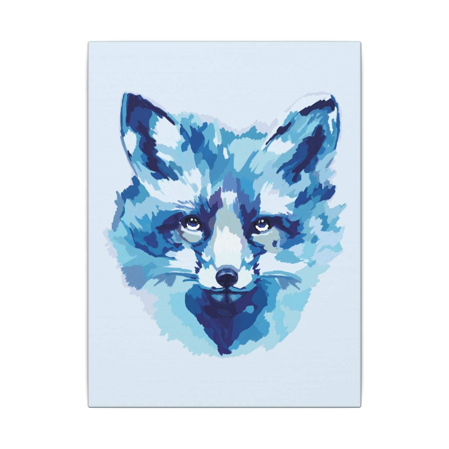 Blue Fox Portrait Canvas Wall Art - Blue Cava