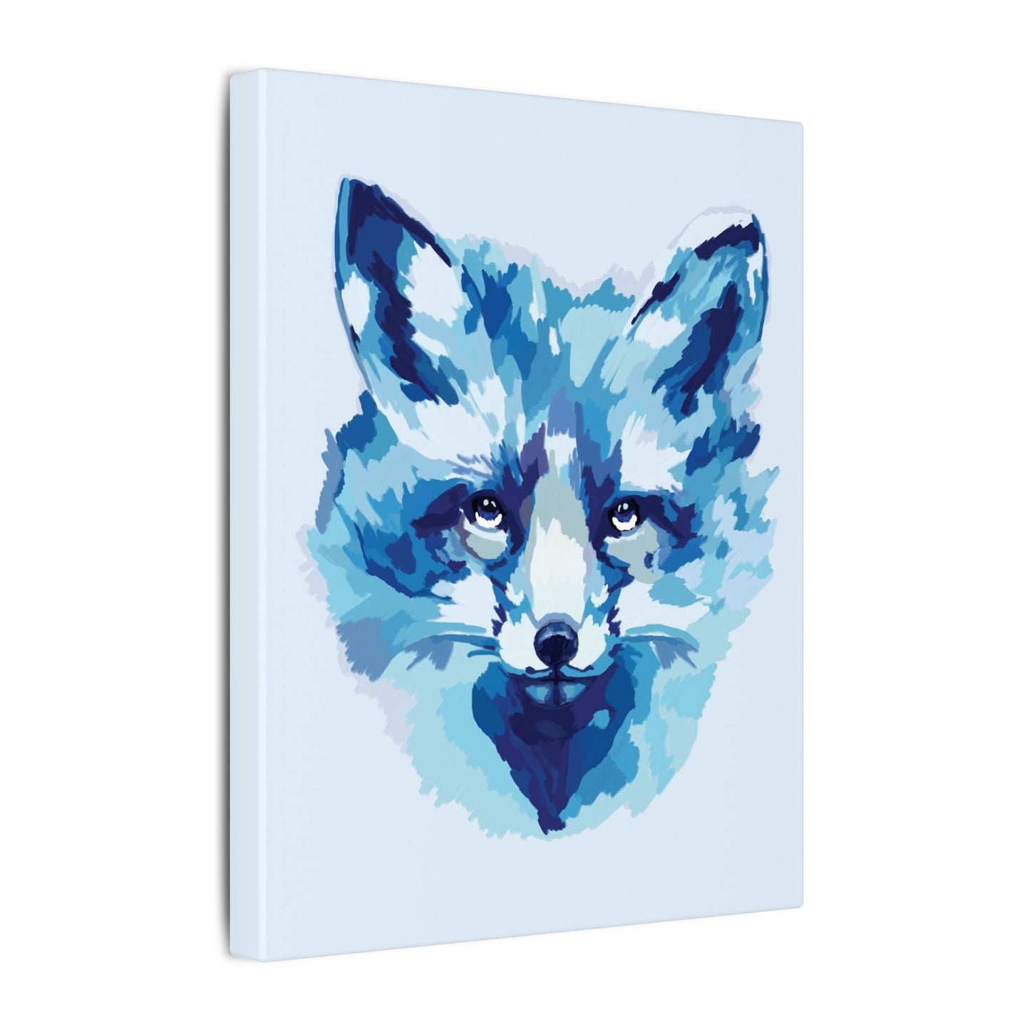 Blue Fox Portrait Canvas Wall Art - Blue Cava
