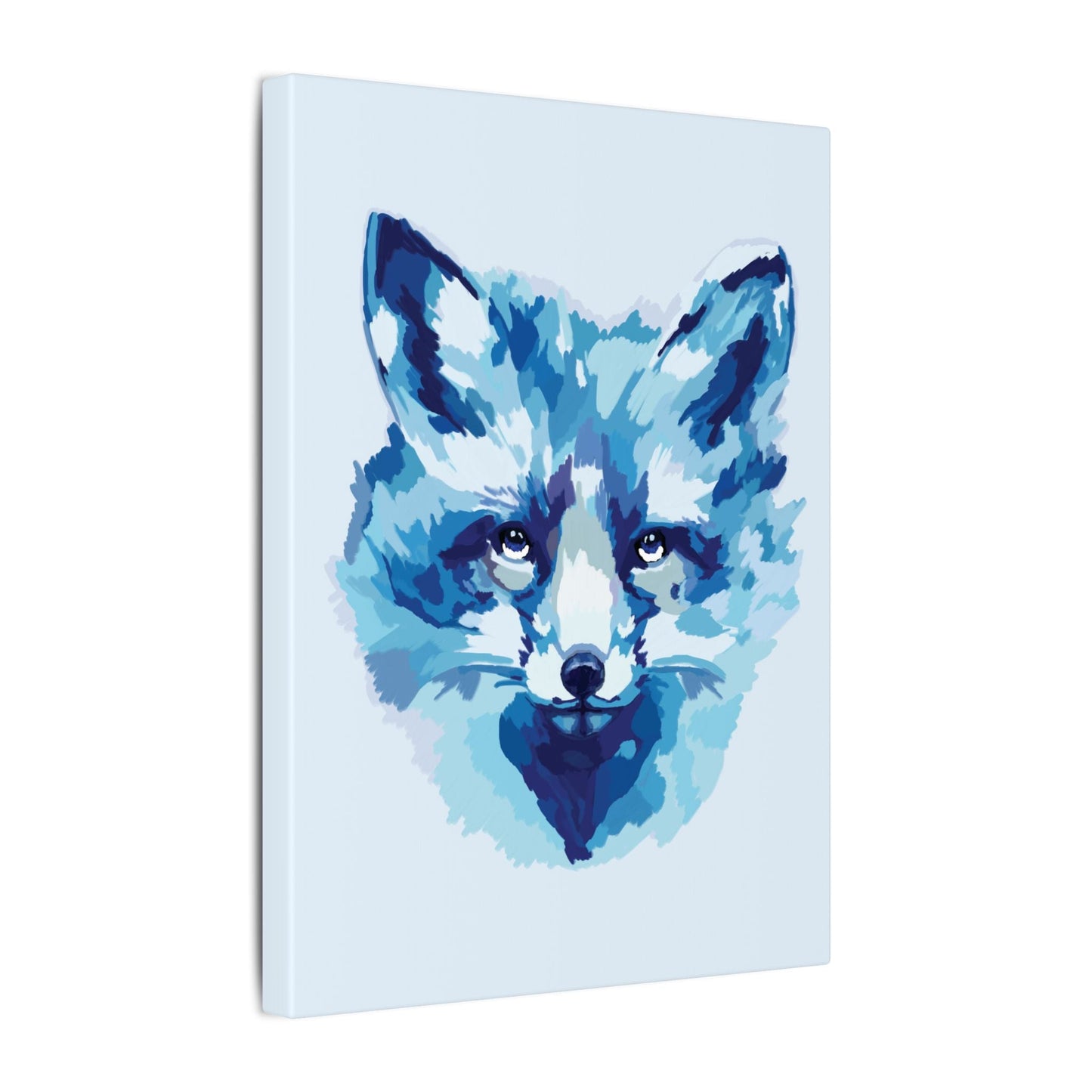 Blue Fox Portrait Canvas Wall Art - Blue Cava