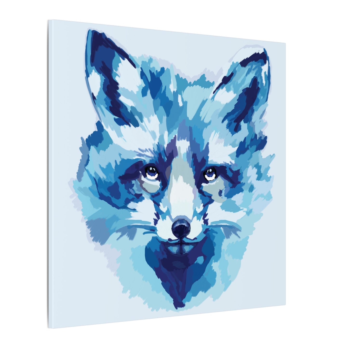 Blue Fox Portrait Canvas Wall Art - Blue Cava