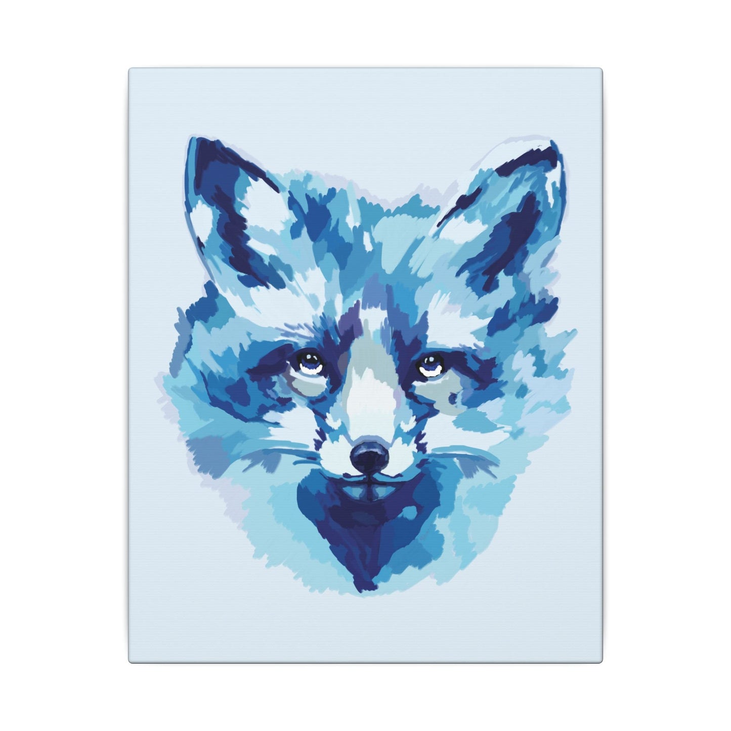 Blue Fox Portrait Canvas Wall Art - Blue Cava