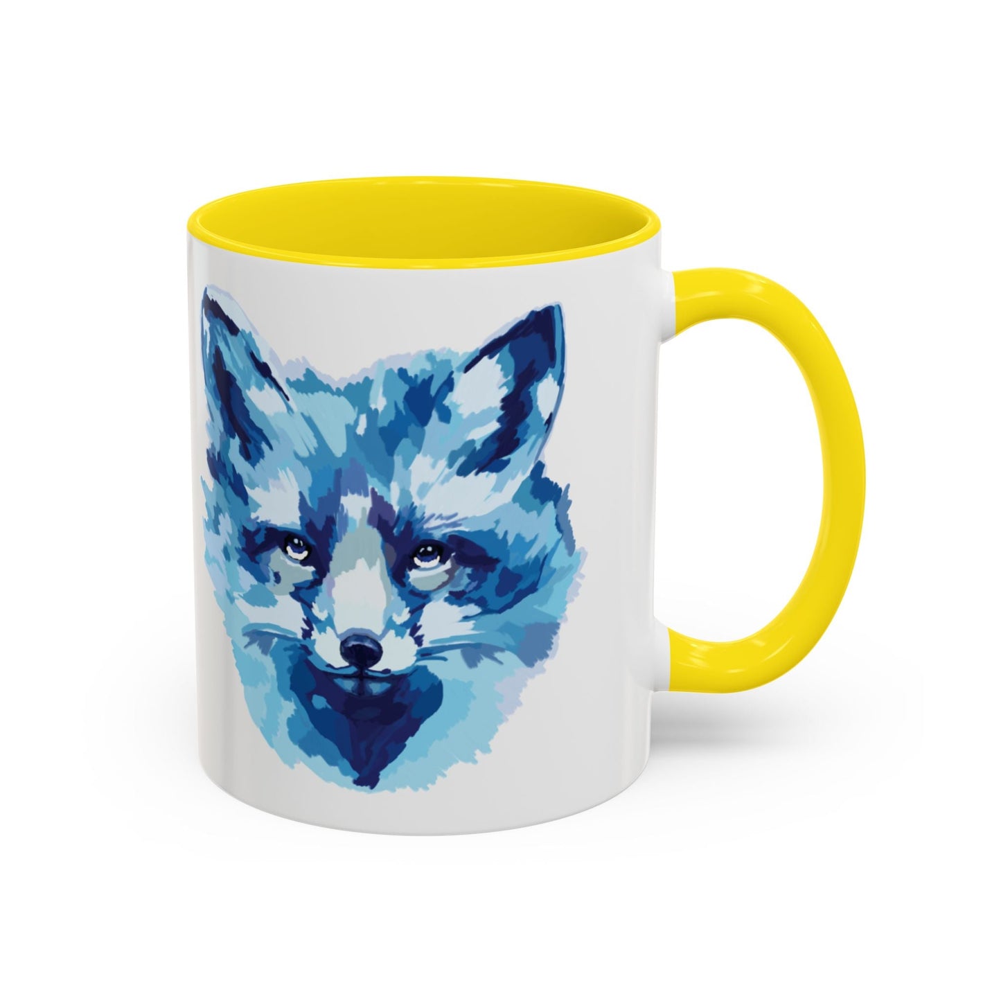 Blue Fox Two - Tone Ceramic Mugs - 11 oz & 15 oz - Blue Cava