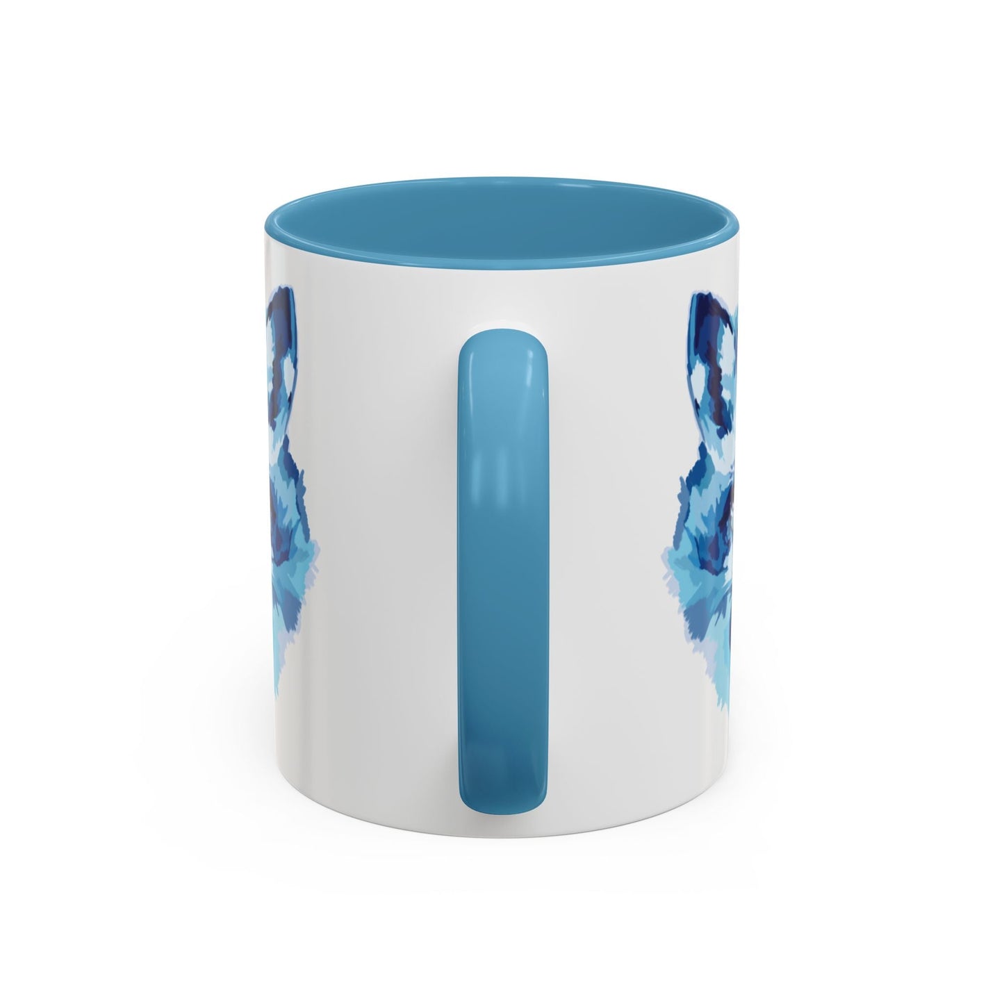Blue Fox Two - Tone Ceramic Mugs - 11 oz & 15 oz - Blue Cava