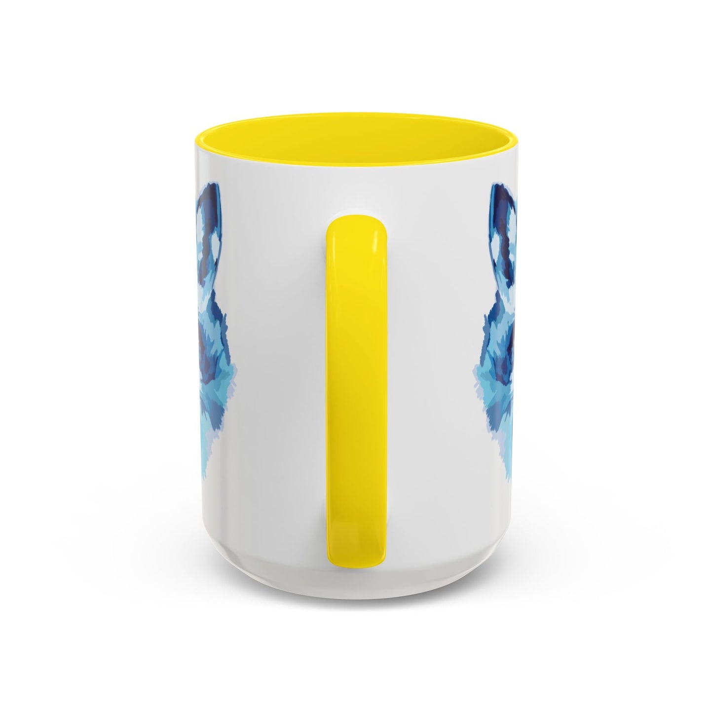 Blue Fox Two - Tone Ceramic Mugs - 11 oz & 15 oz - Blue Cava