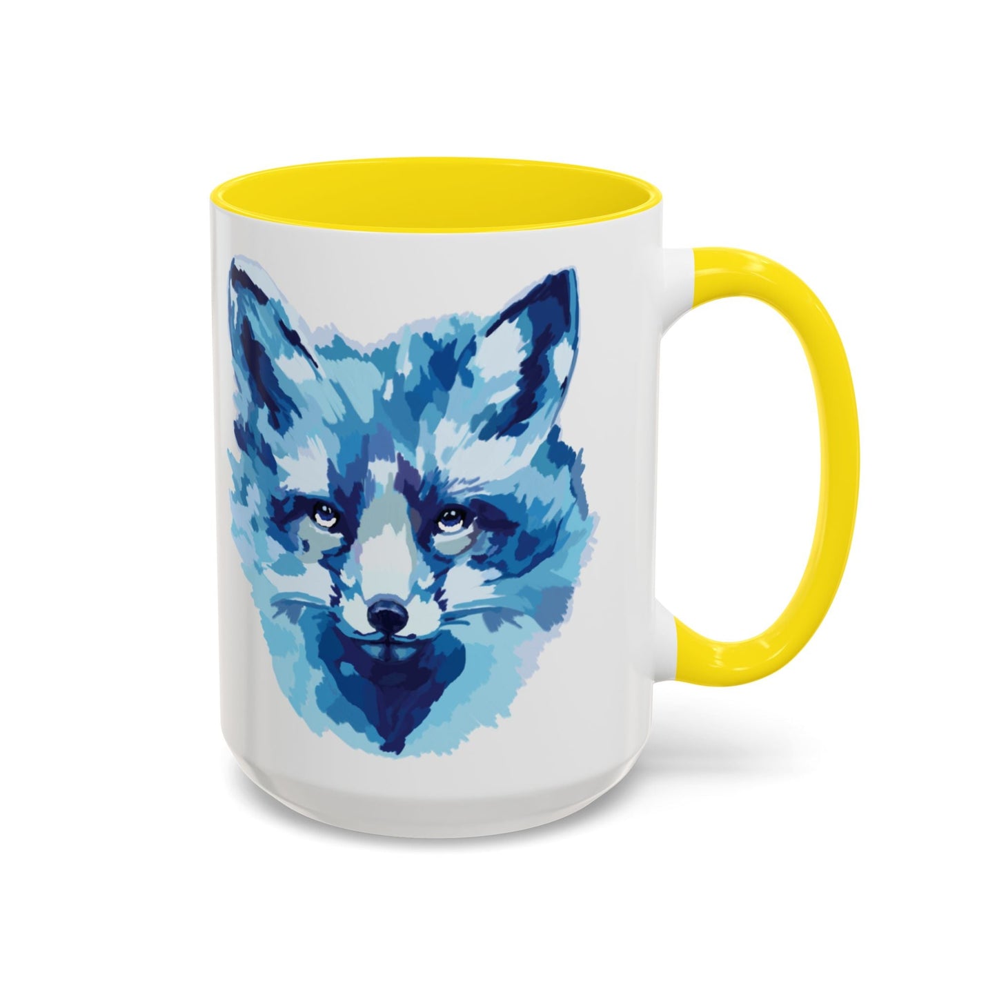 Blue Fox Two - Tone Ceramic Mugs - 11 oz & 15 oz - Blue Cava