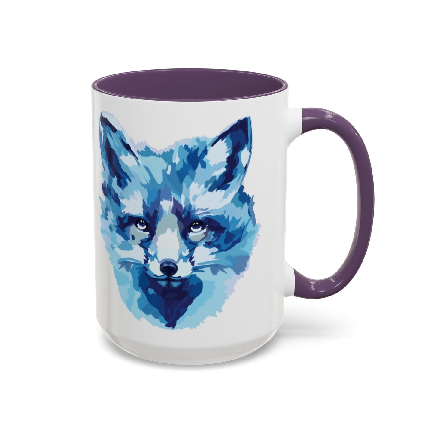 Blue Fox Two - Tone Ceramic Mugs - 11 oz & 15 oz - Blue Cava