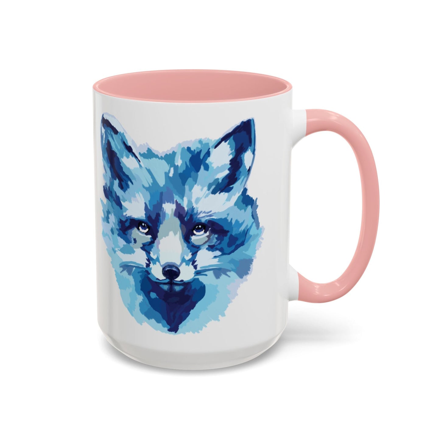 Blue Fox Two - Tone Ceramic Mugs - 11 oz & 15 oz - Blue Cava