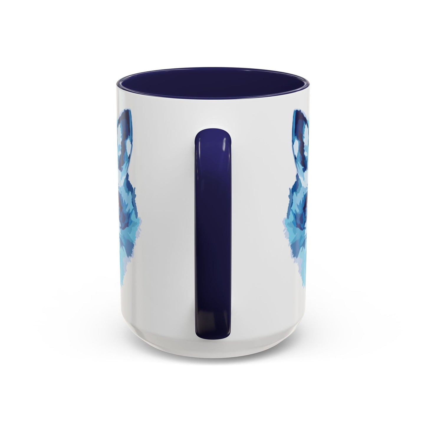 Blue Fox Two - Tone Ceramic Mugs - 11 oz & 15 oz - Blue Cava