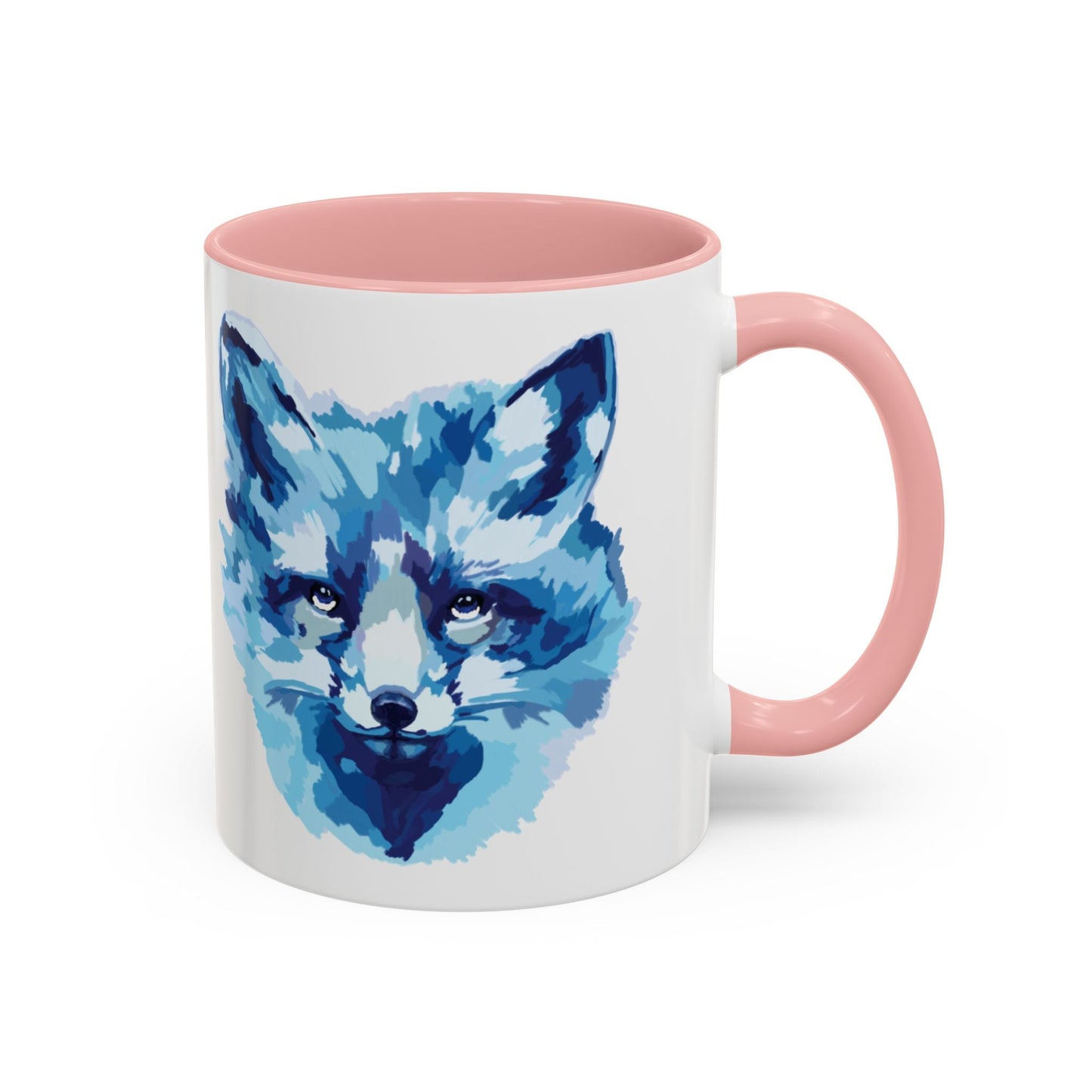 Blue Fox Two - Tone Ceramic Mugs - 11 oz & 15 oz - Blue Cava