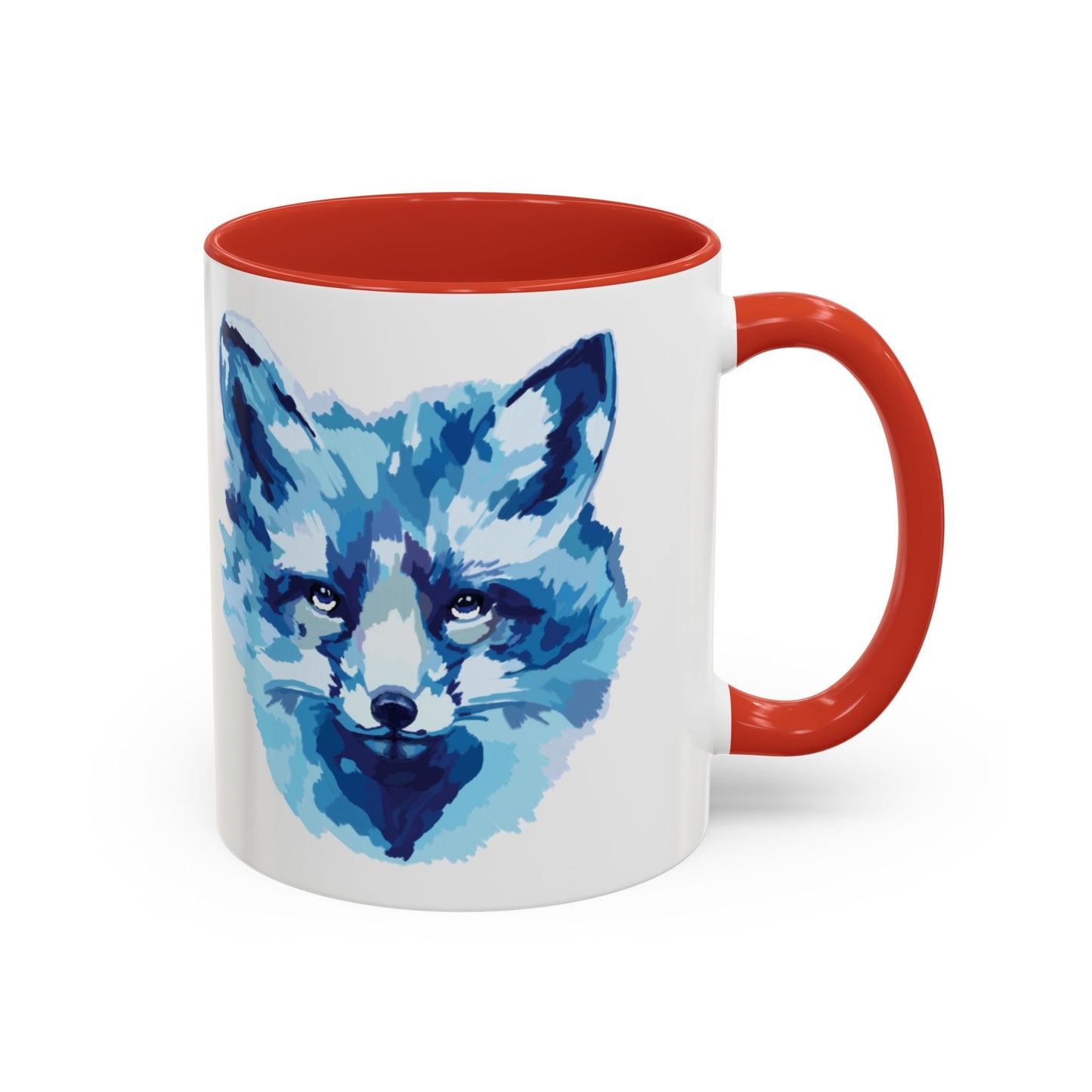 Blue Fox Two - Tone Ceramic Mugs - 11 oz & 15 oz - Blue Cava