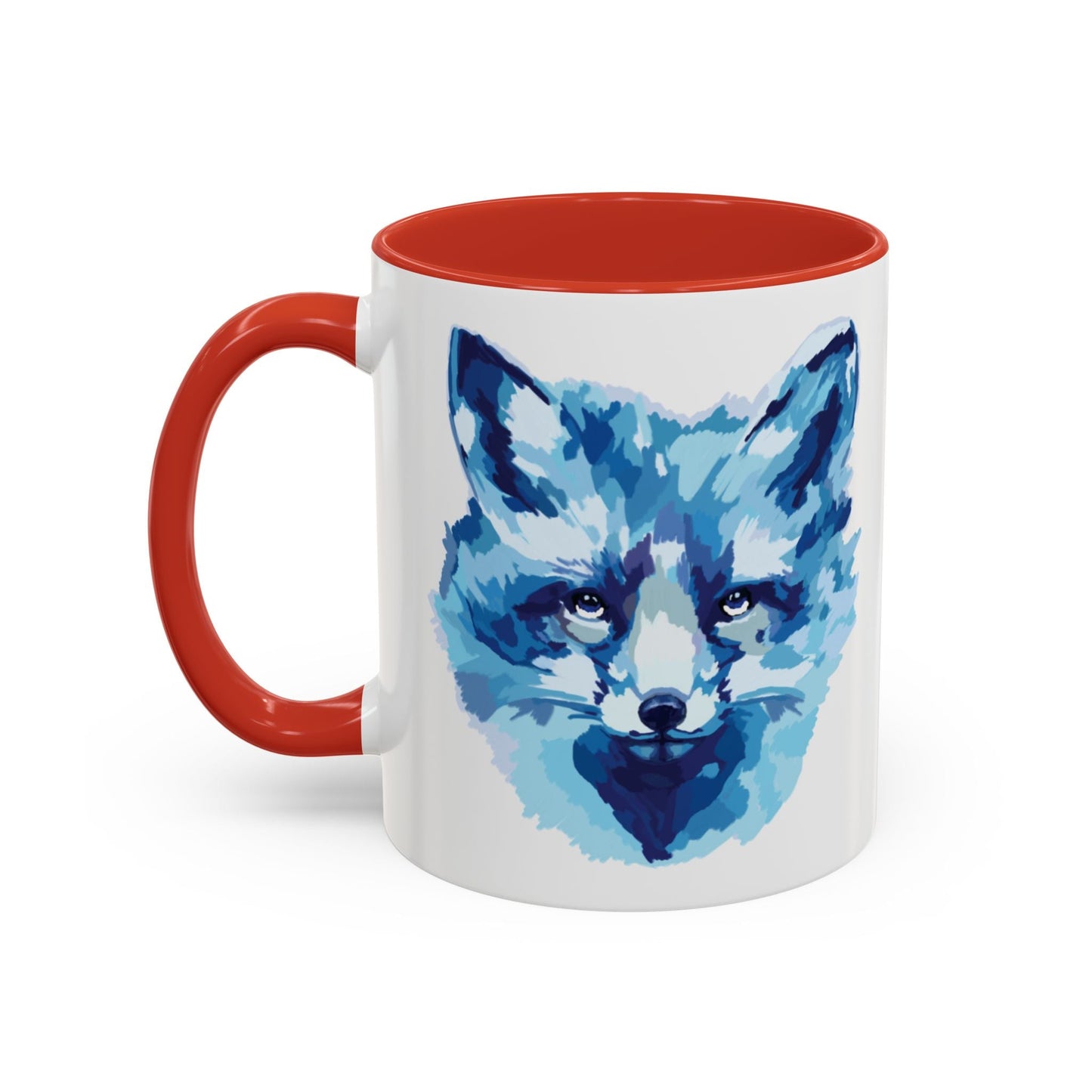Blue Fox Two - Tone Ceramic Mugs - 11 oz & 15 oz - Blue Cava