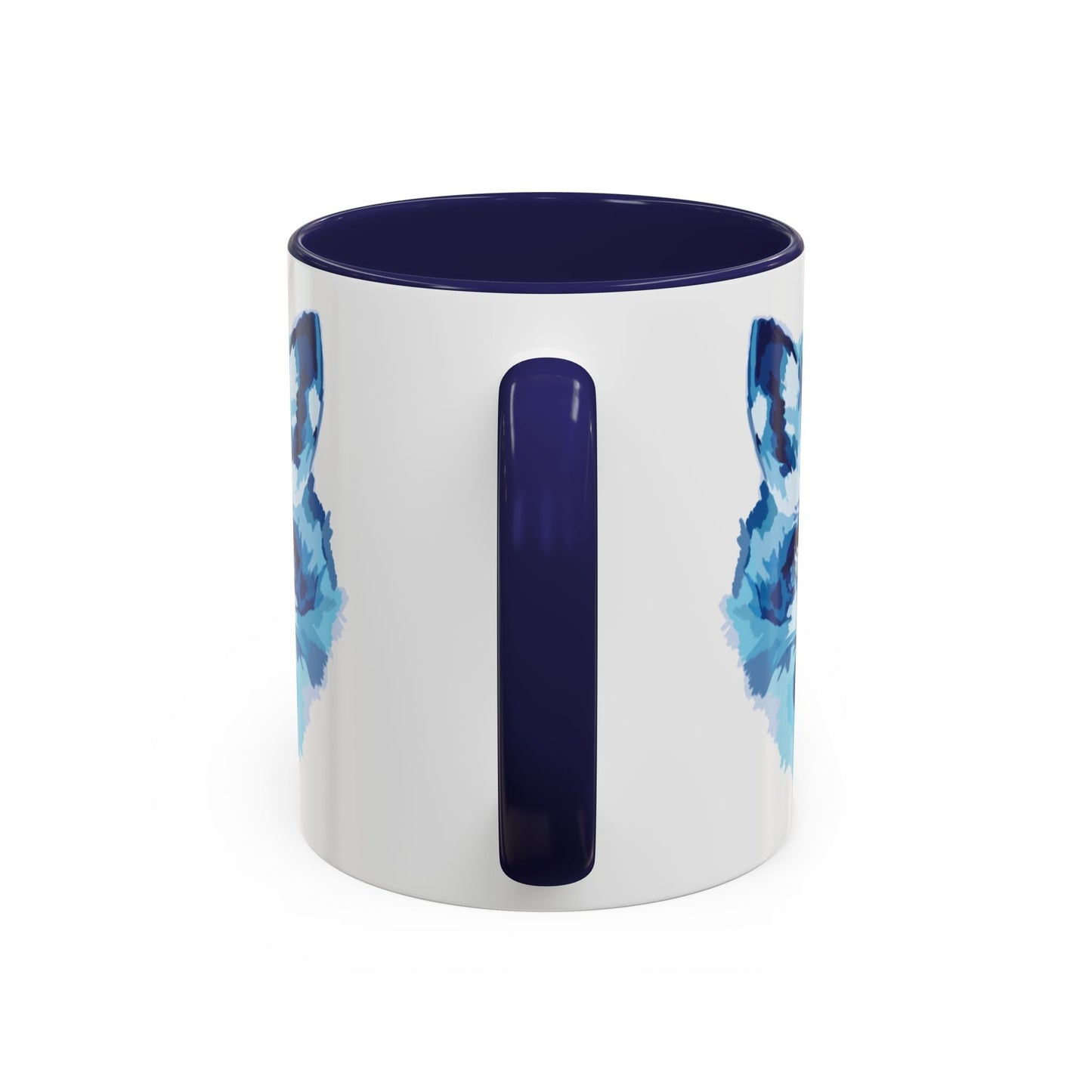 Blue Fox Two - Tone Ceramic Mugs - 11 oz & 15 oz - Blue Cava