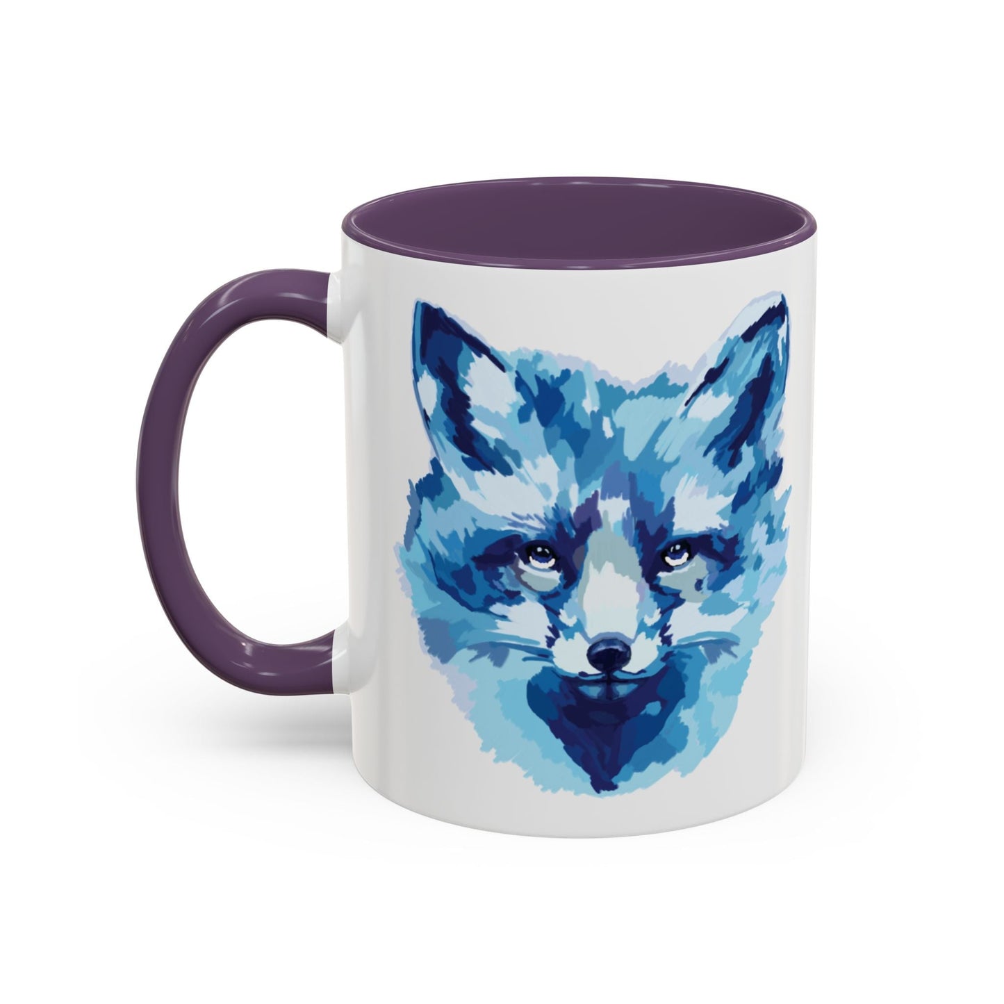 Blue Fox Two - Tone Ceramic Mugs - 11 oz & 15 oz - Blue Cava