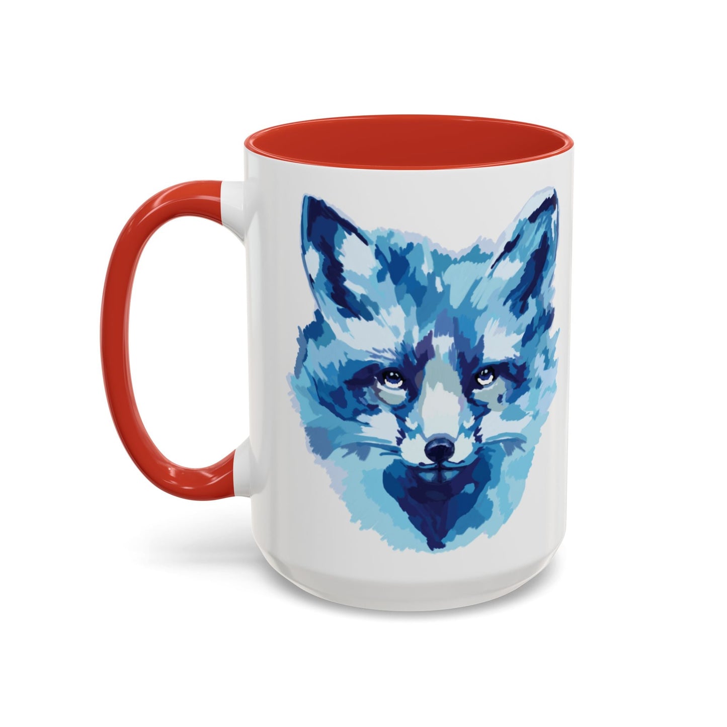 Blue Fox Two - Tone Ceramic Mugs - 11 oz & 15 oz - Blue Cava