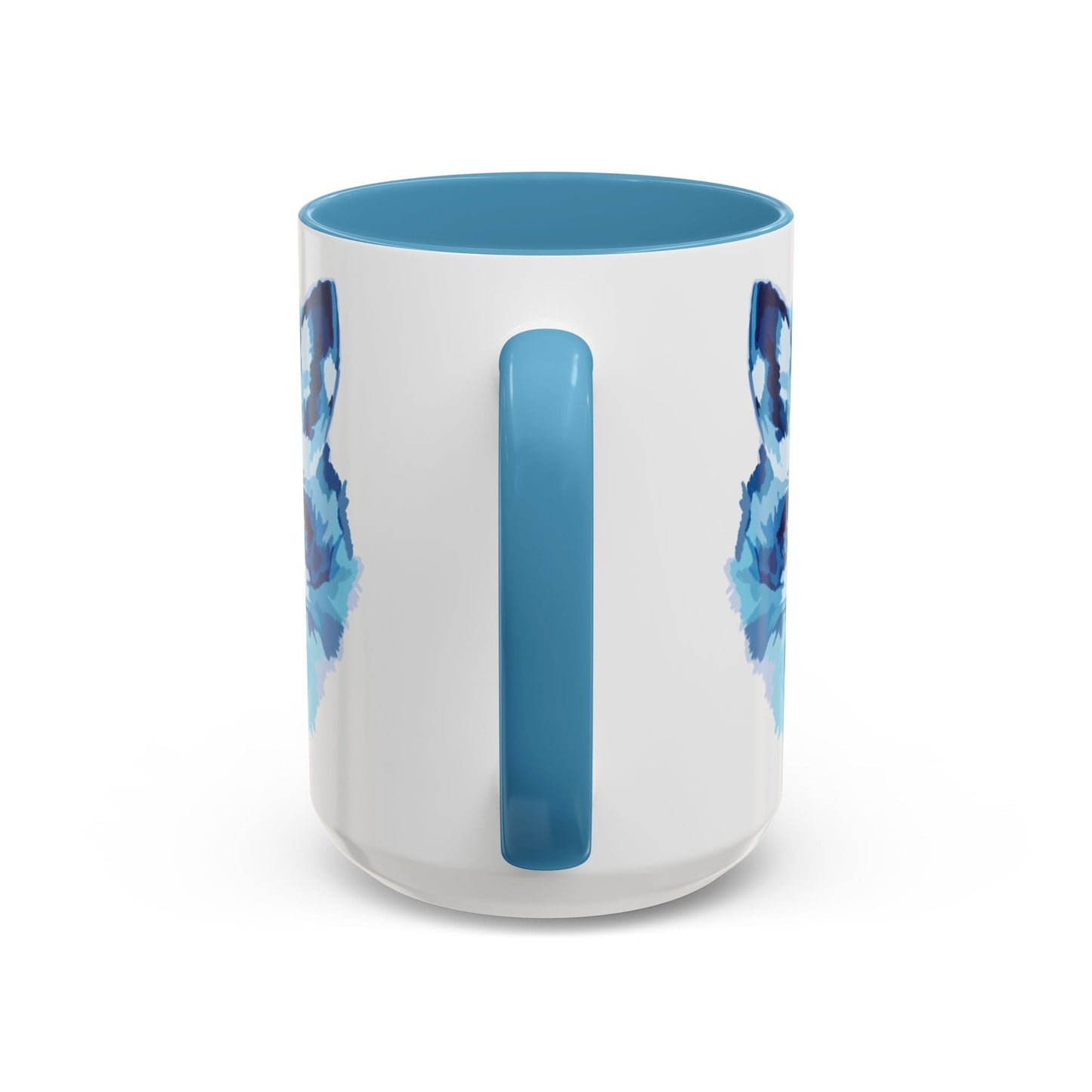 Blue Fox Two - Tone Ceramic Mugs - 11 oz & 15 oz - Blue Cava