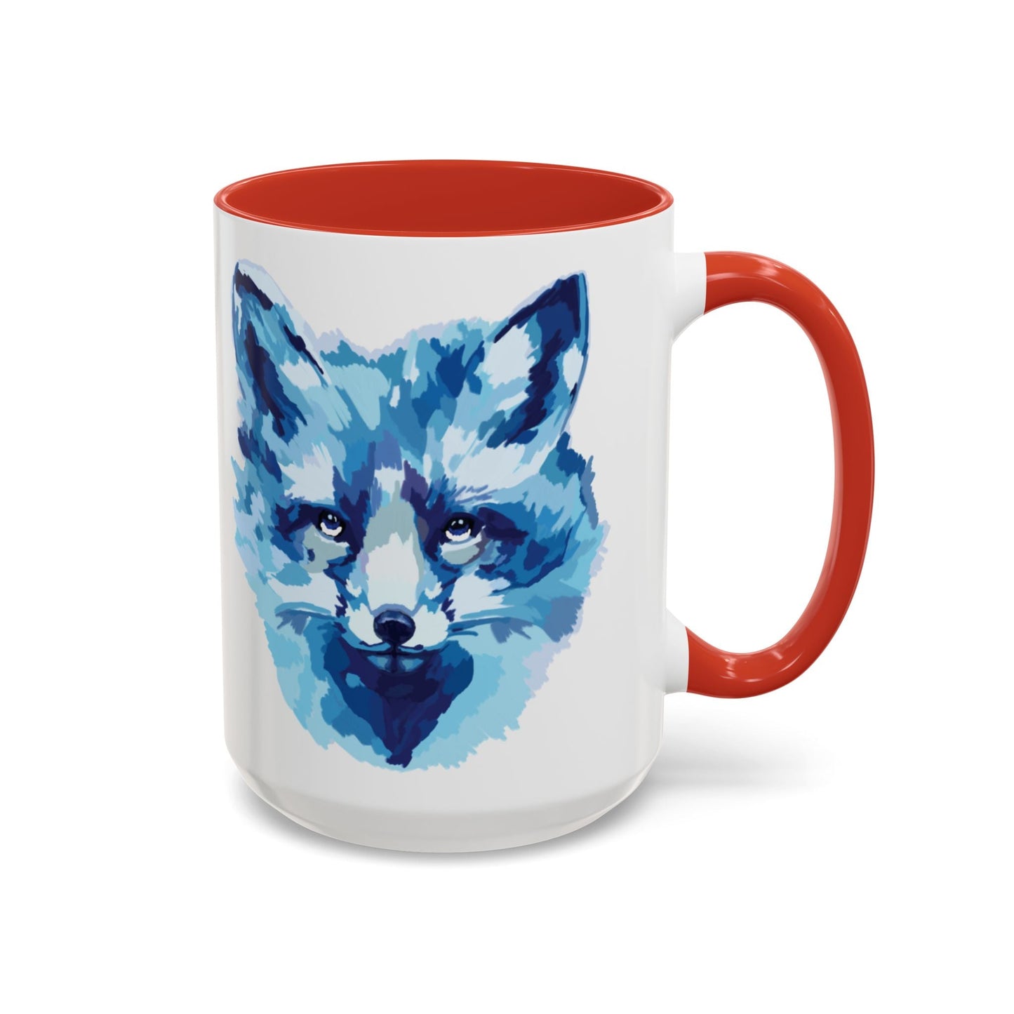 Blue Fox Two - Tone Ceramic Mugs - 11 oz & 15 oz - Blue Cava