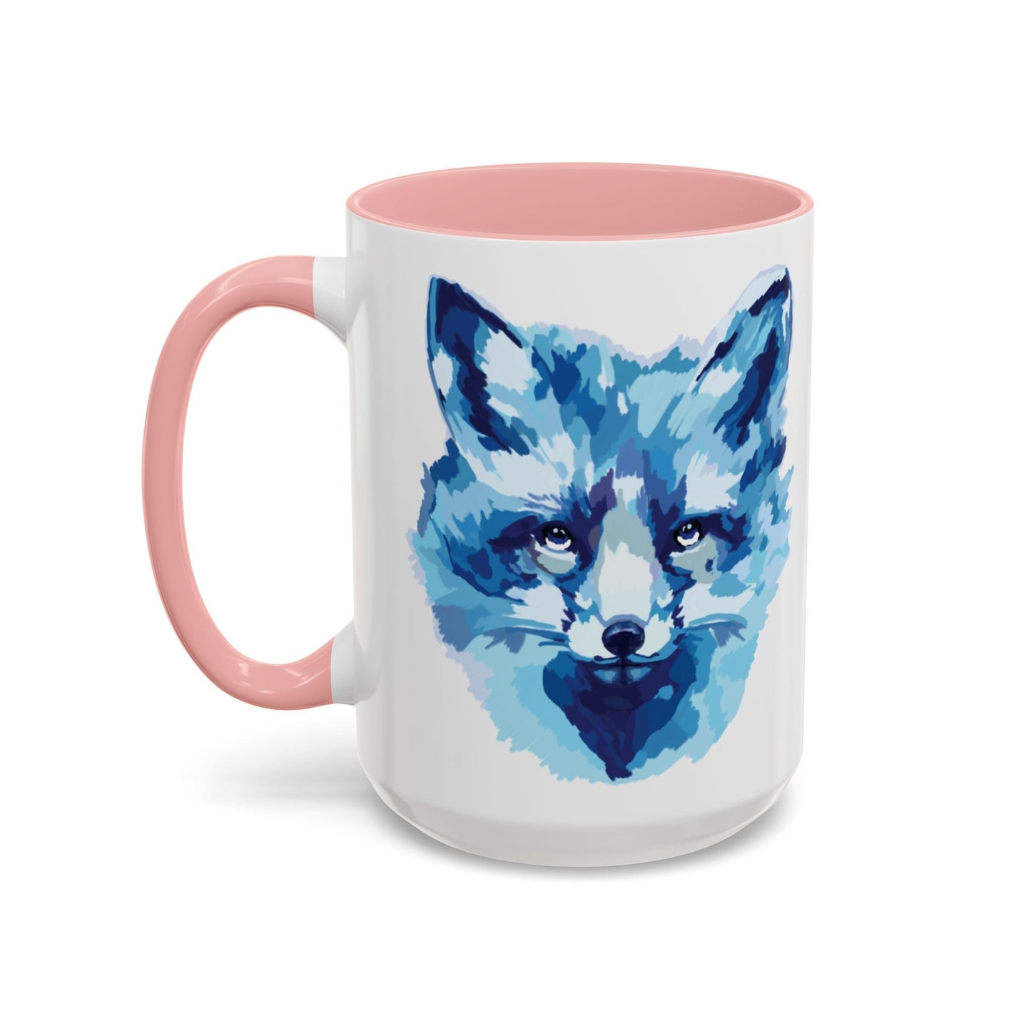 Blue Fox Two - Tone Ceramic Mugs - 11 oz & 15 oz - Blue Cava