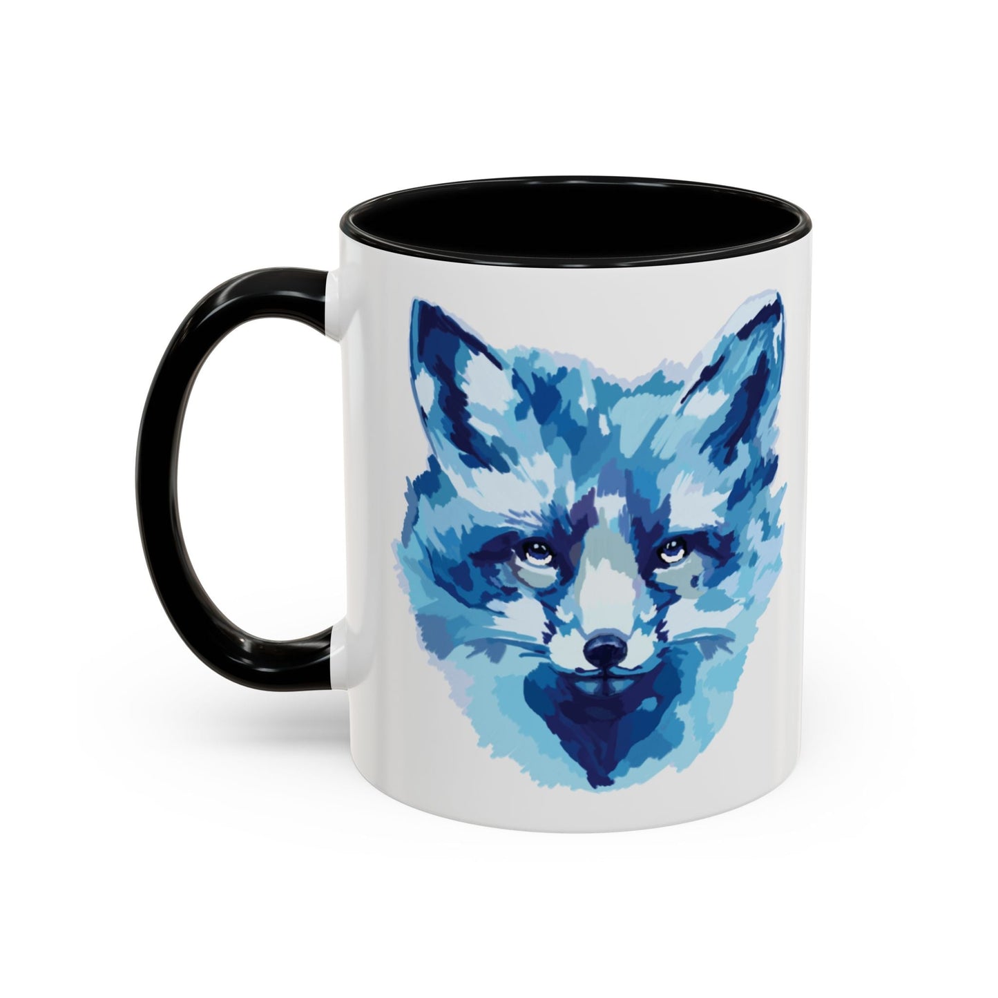 Blue Fox Two - Tone Ceramic Mugs - 11 oz & 15 oz - Blue Cava