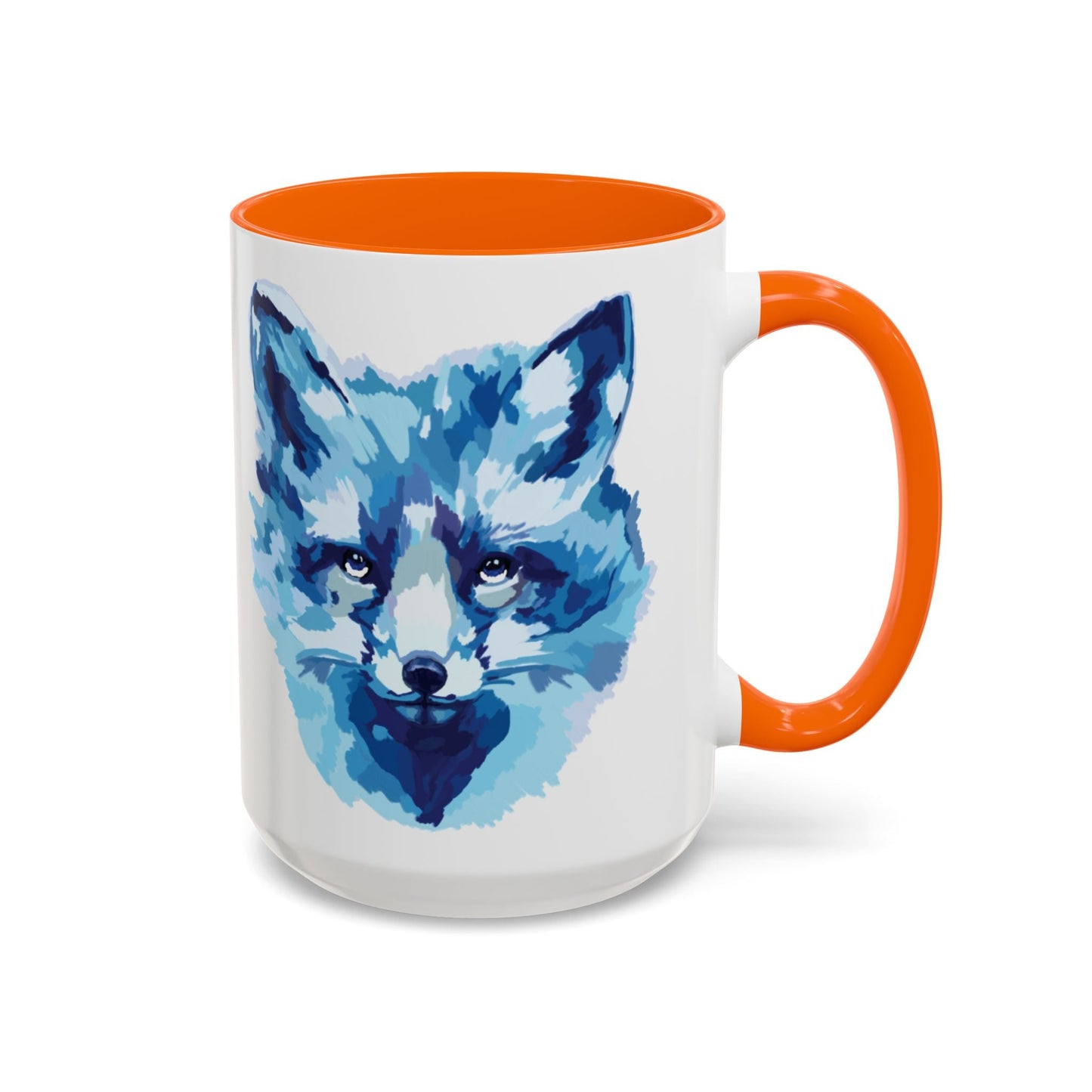 Blue Fox Two - Tone Ceramic Mugs - 11 oz & 15 oz - Blue Cava