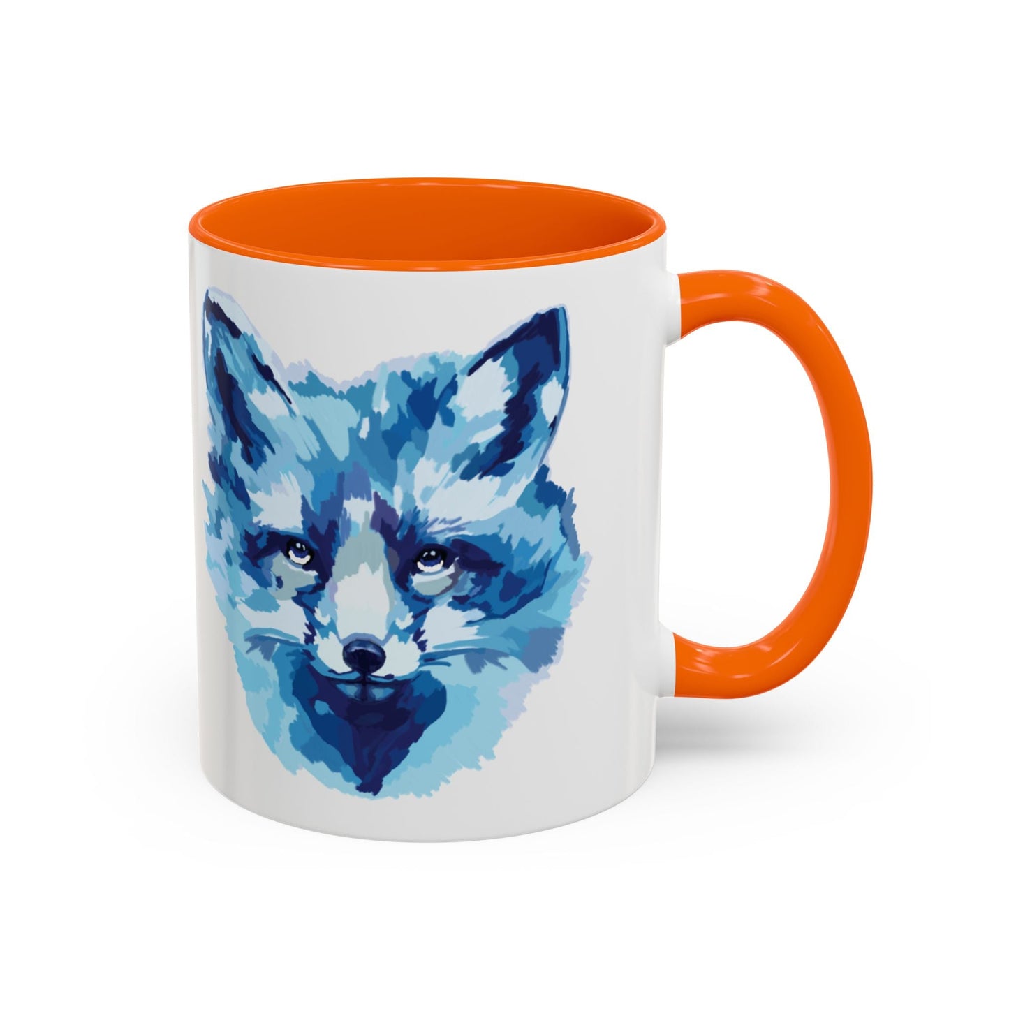 Blue Fox Two - Tone Ceramic Mugs - 11 oz & 15 oz - Blue Cava