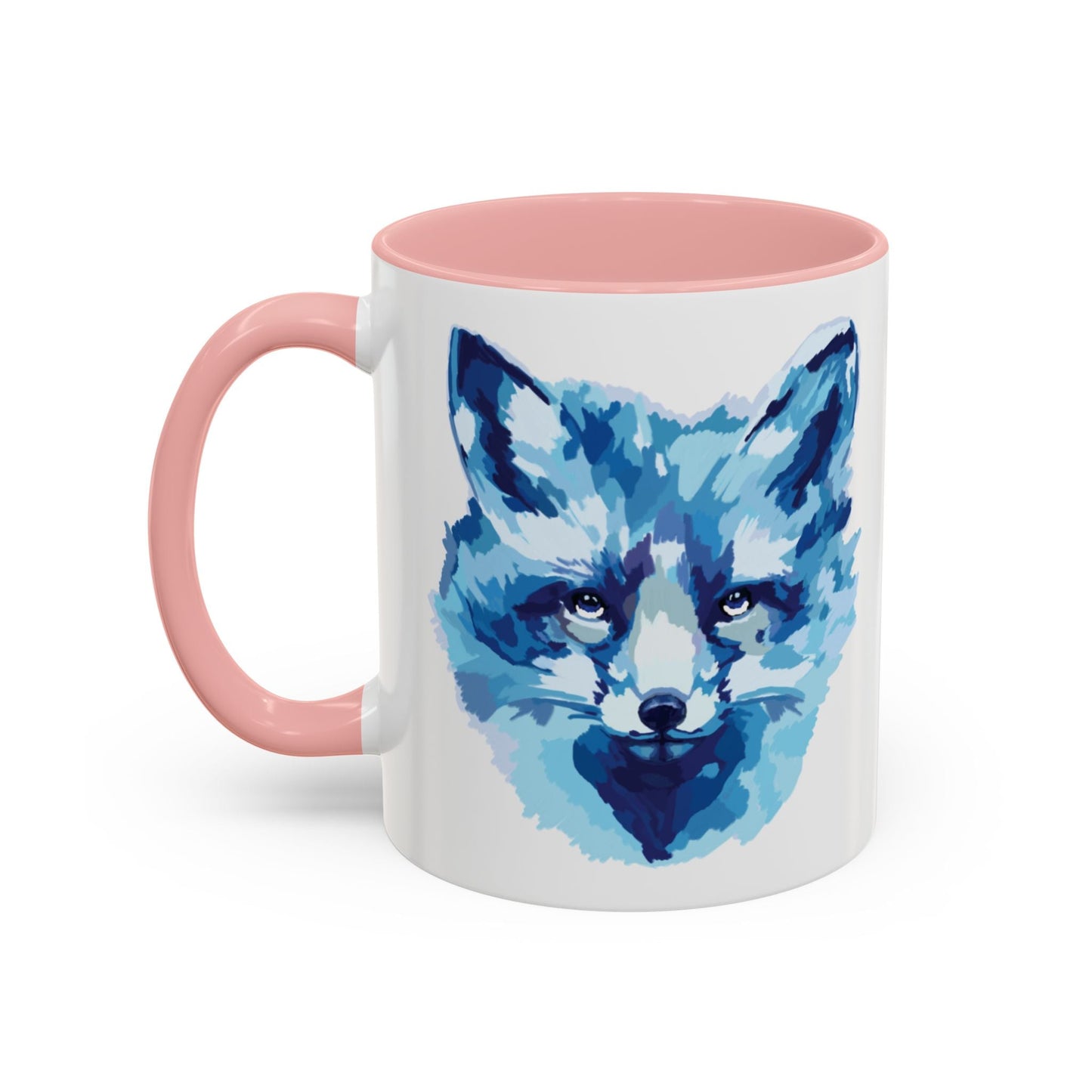Blue Fox Two - Tone Ceramic Mugs - 11 oz & 15 oz - Blue Cava
