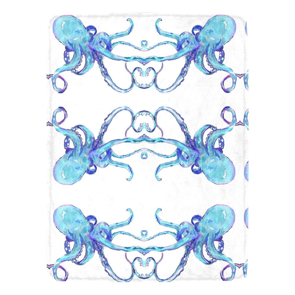 Blue Octopus Ultra - Soft Micro Fleece Blanket 60" X 80" - Blue Cava