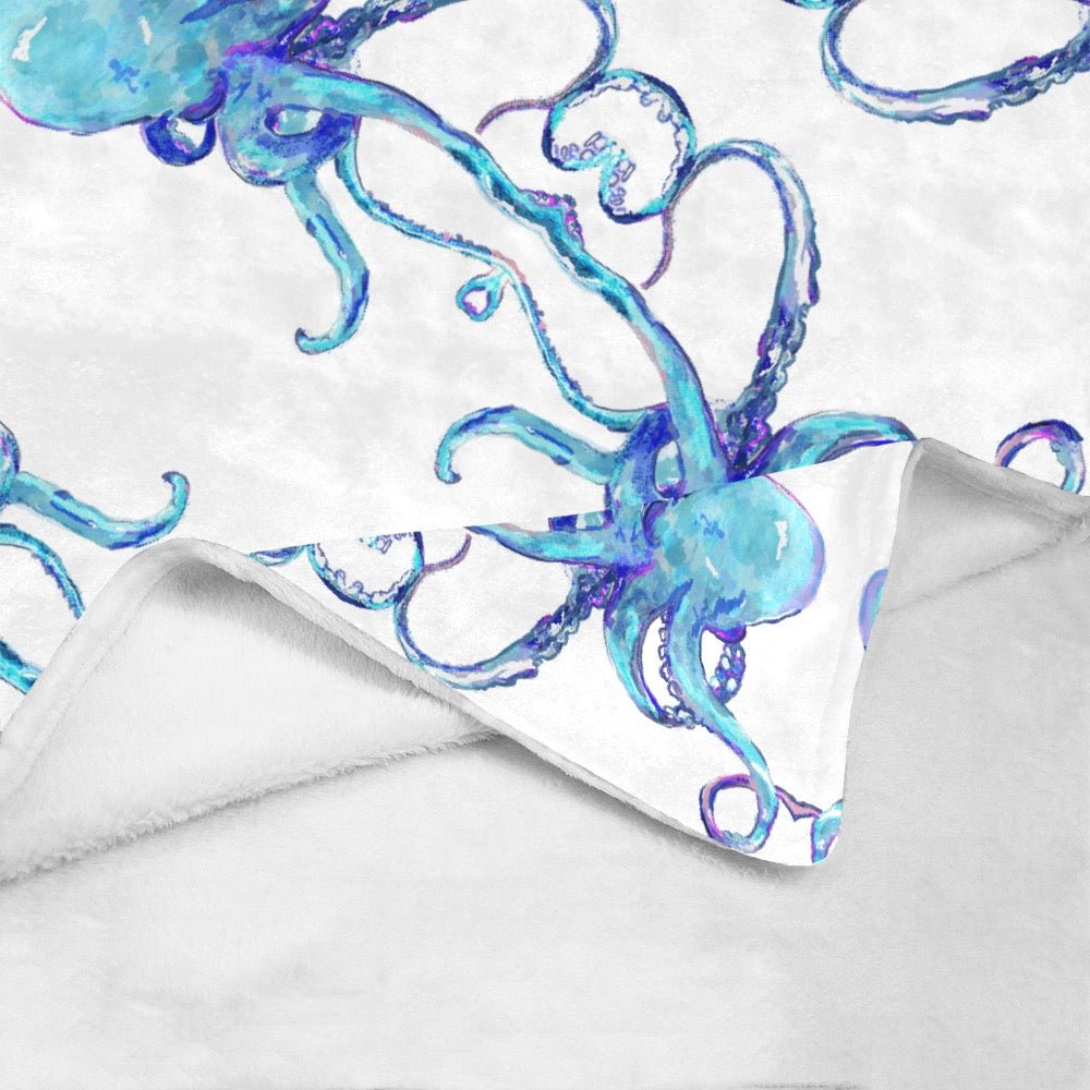 Blue Octopus Ultra - Soft Micro Fleece Blanket 60" X 80" - Blue Cava