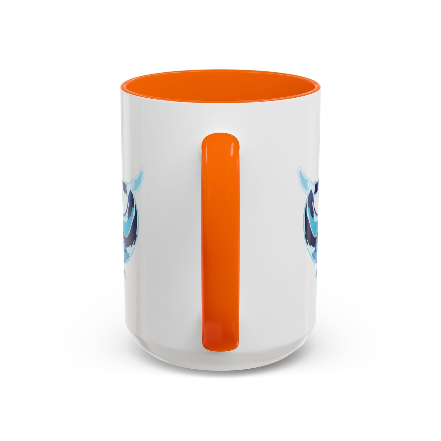 Blue Whale Ocean Life Two Tone Ceramic Coffee Mug - 11 oz & 15 oz - Blue Cava