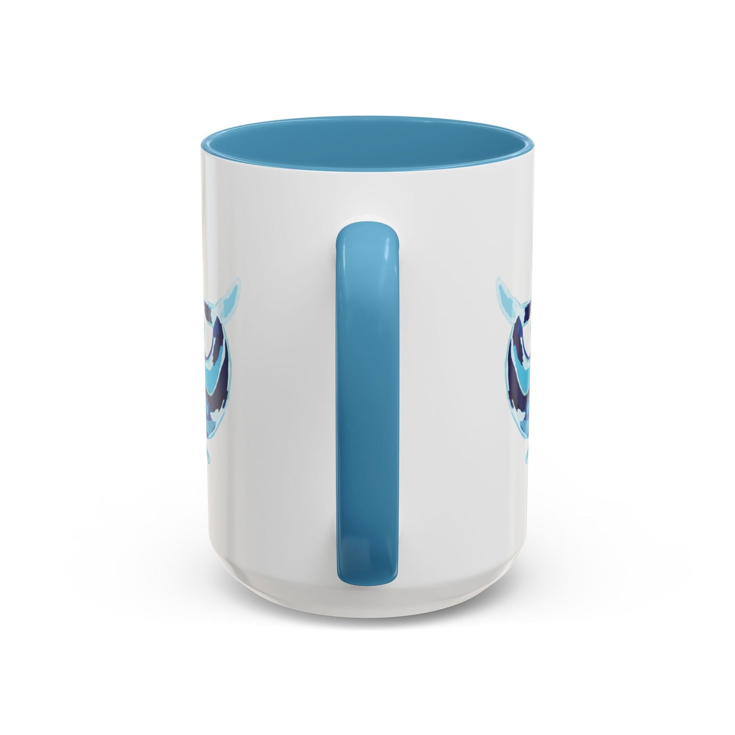 Blue Whale Ocean Life Two Tone Ceramic Coffee Mug - 11 oz & 15 oz - Blue Cava