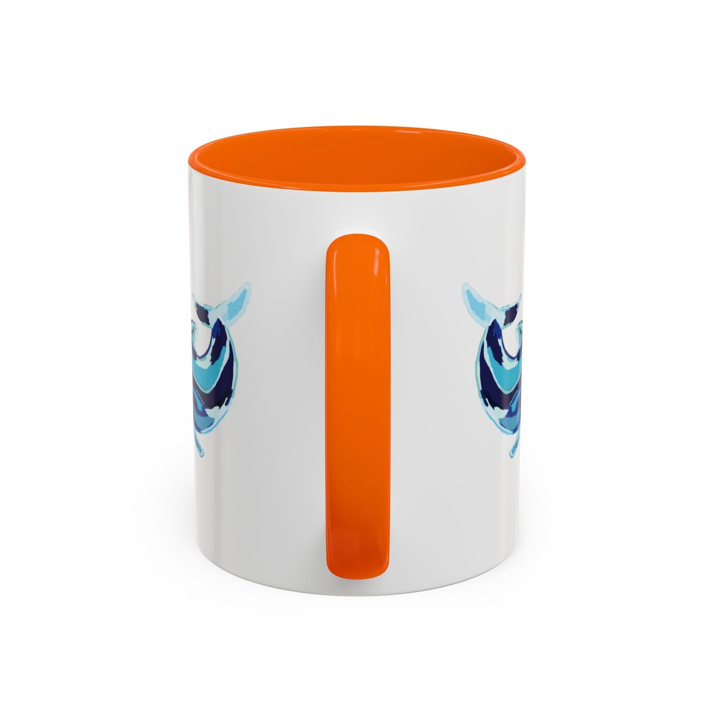 Blue Whale Ocean Life Two Tone Ceramic Coffee Mug - 11 oz & 15 oz - Blue Cava