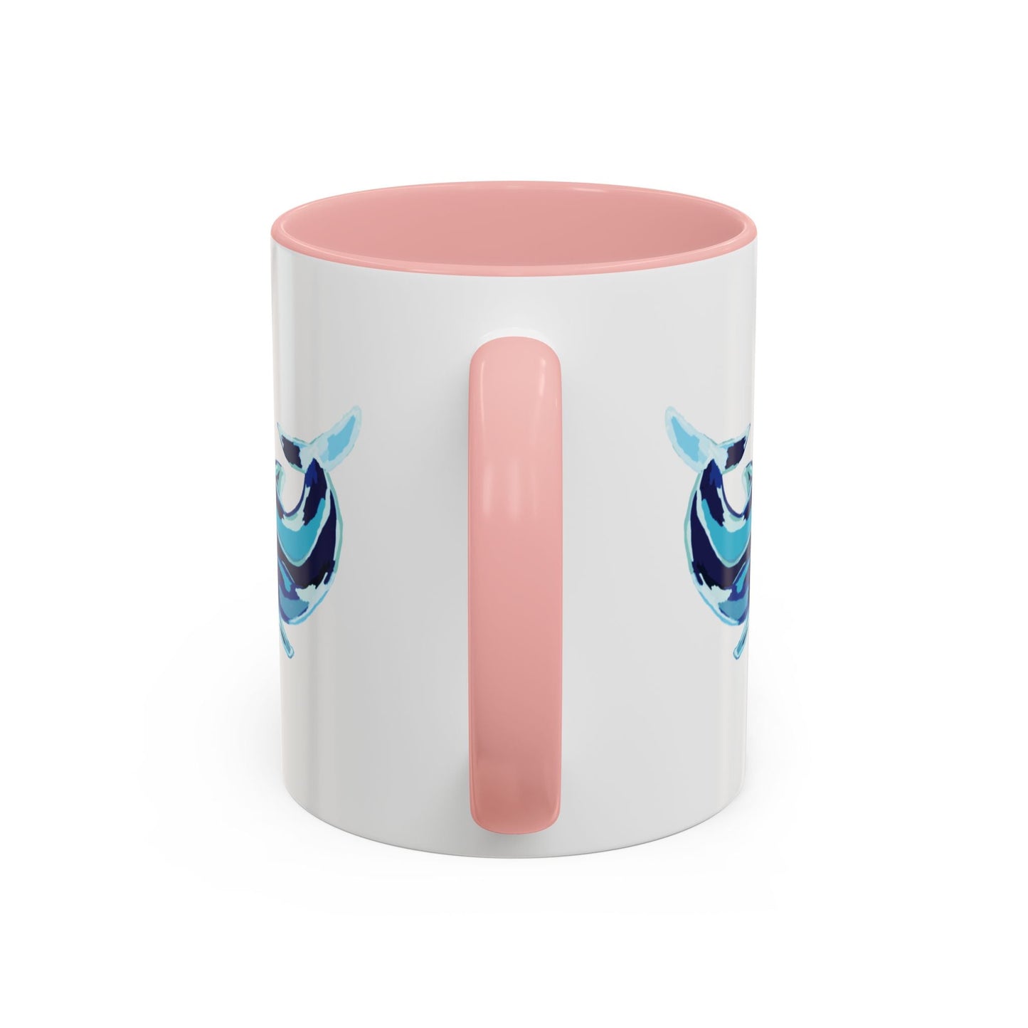 Blue Whale Ocean Life Two Tone Ceramic Coffee Mug - 11 oz & 15 oz - Blue Cava