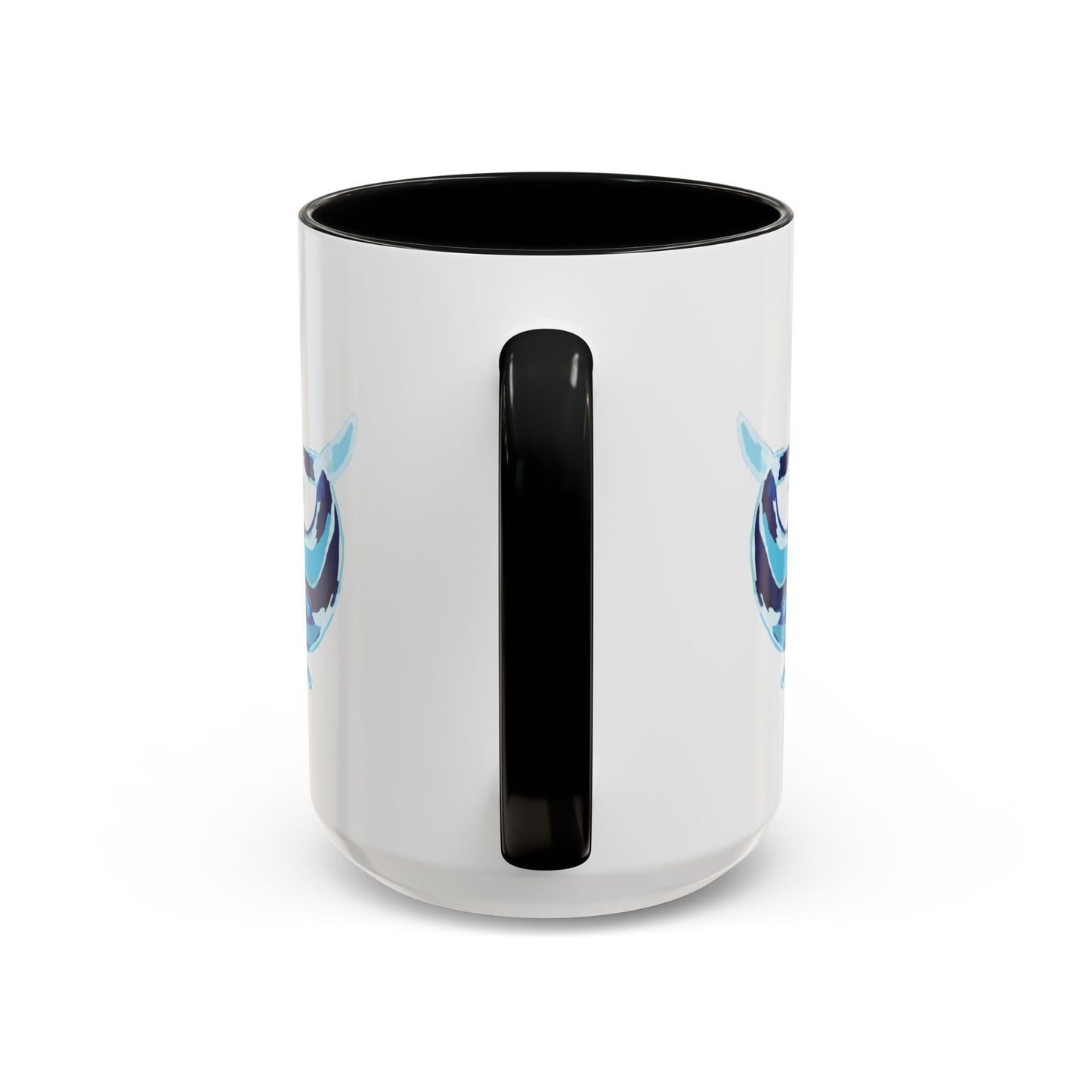 Blue Whale Ocean Life Two Tone Ceramic Coffee Mug - 11 oz & 15 oz - Blue Cava