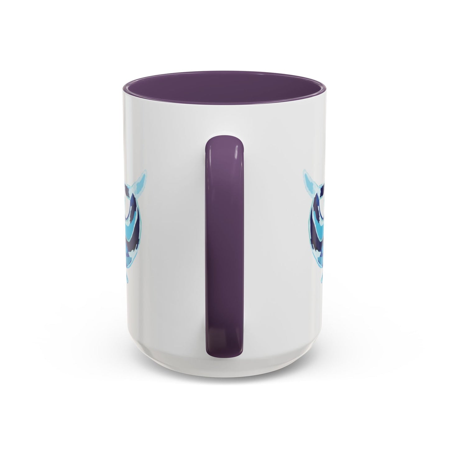 Blue Whale Ocean Life Two Tone Ceramic Coffee Mug - 11 oz & 15 oz - Blue Cava