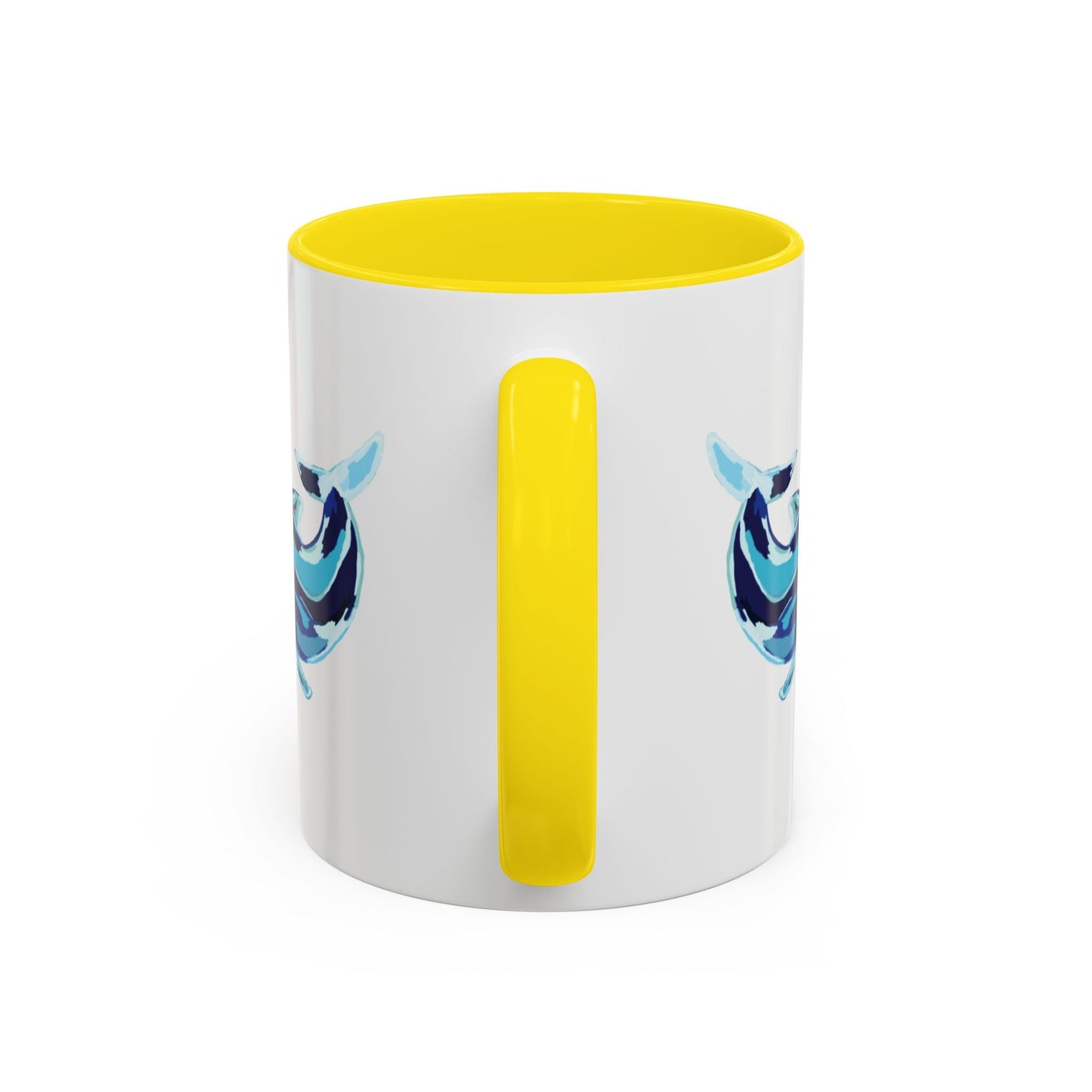 Blue Whale Ocean Life Two Tone Ceramic Coffee Mug - 11 oz & 15 oz - Blue Cava