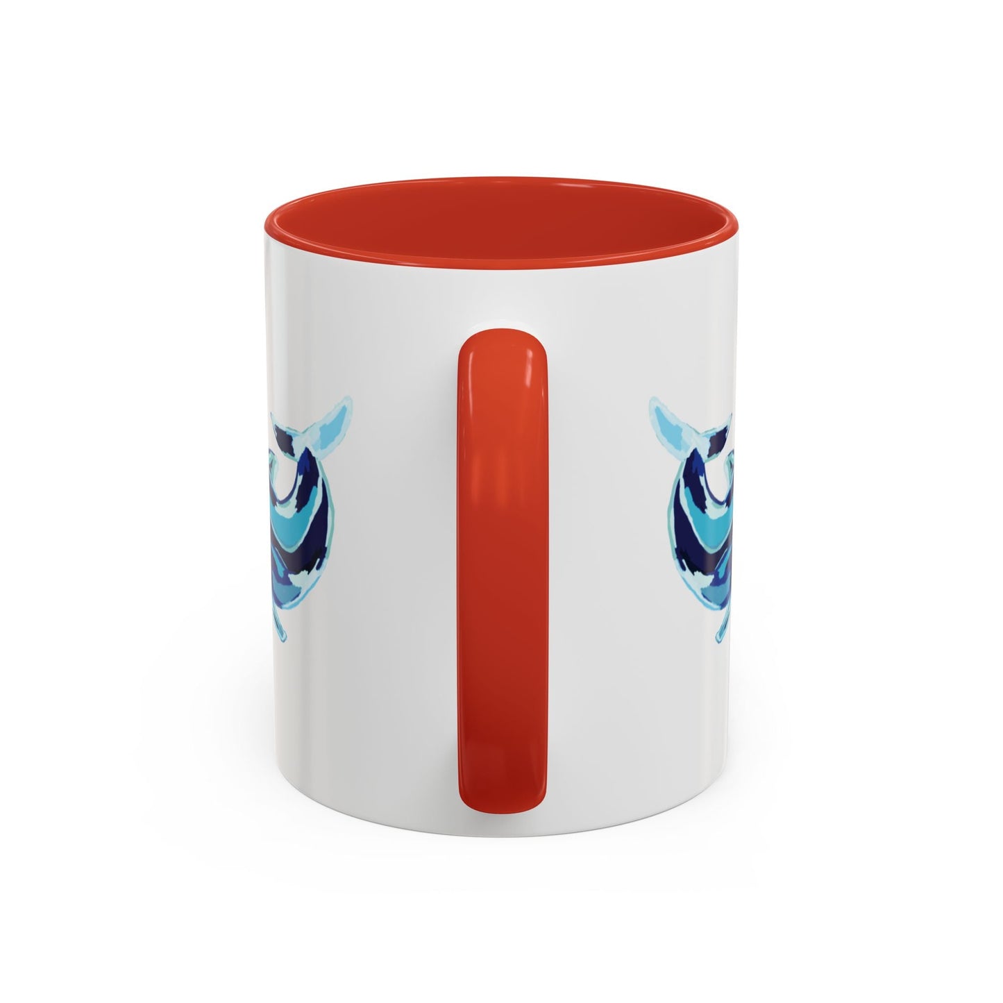 Blue Whale Ocean Life Two Tone Ceramic Coffee Mug - 11 oz & 15 oz - Blue Cava