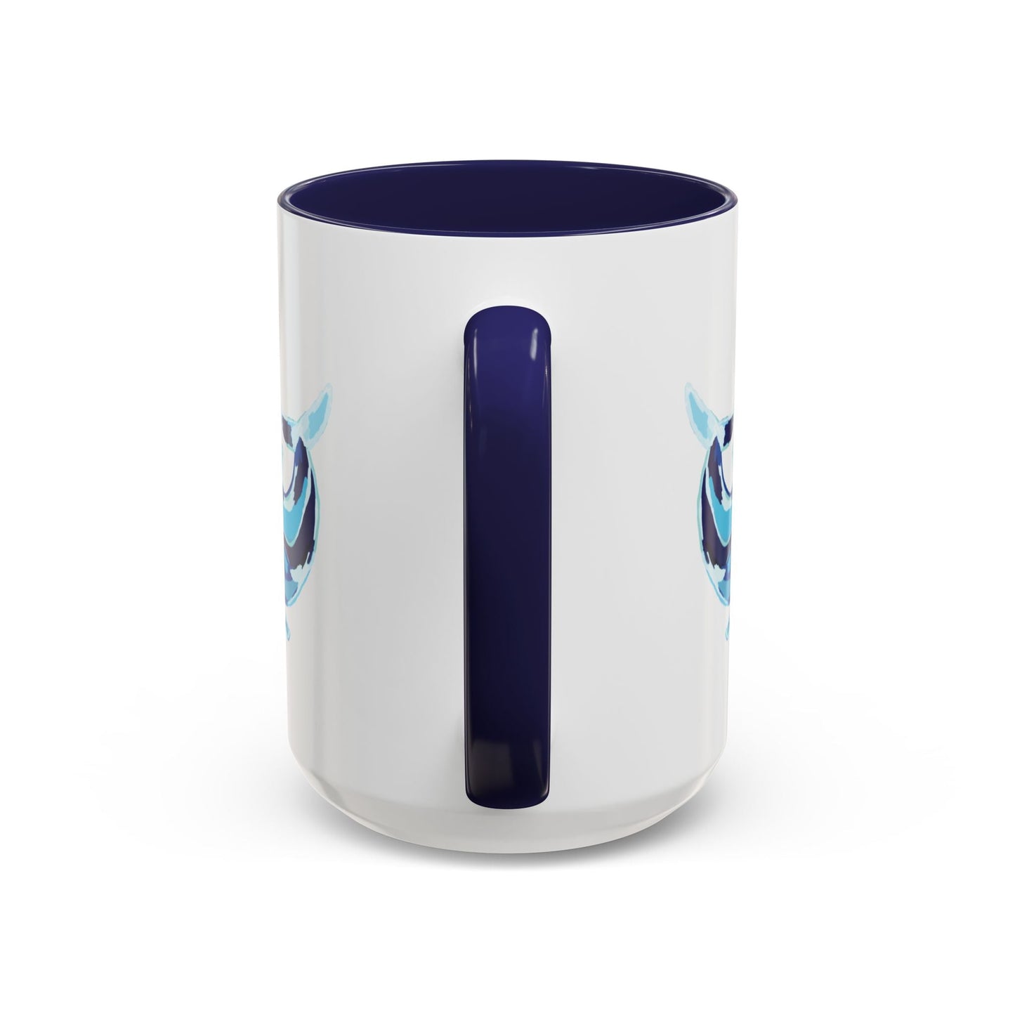 Blue Whale Ocean Life Two Tone Ceramic Coffee Mug - 11 oz & 15 oz - Blue Cava