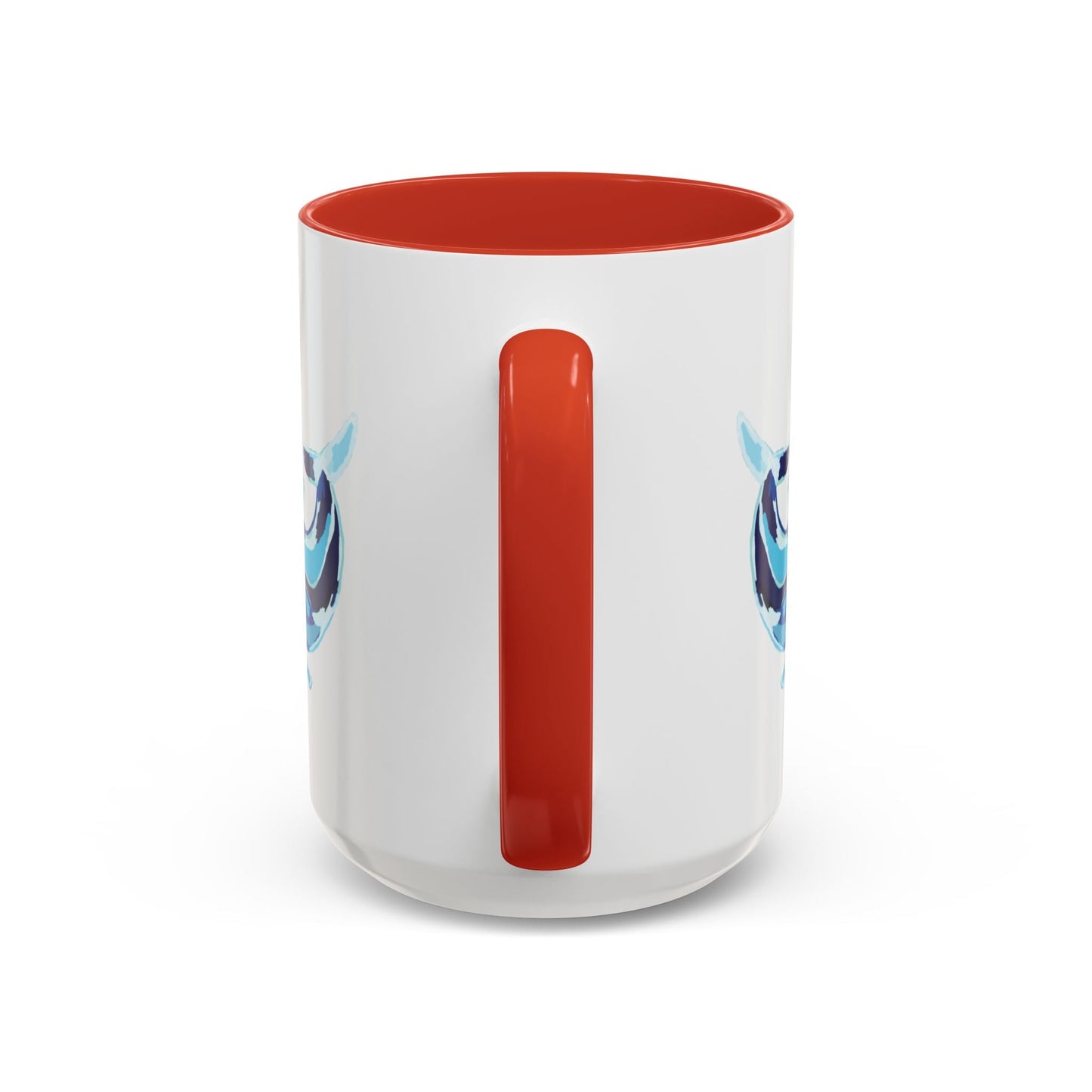 Blue Whale Ocean Life Two Tone Ceramic Coffee Mug - 11 oz & 15 oz - Blue Cava
