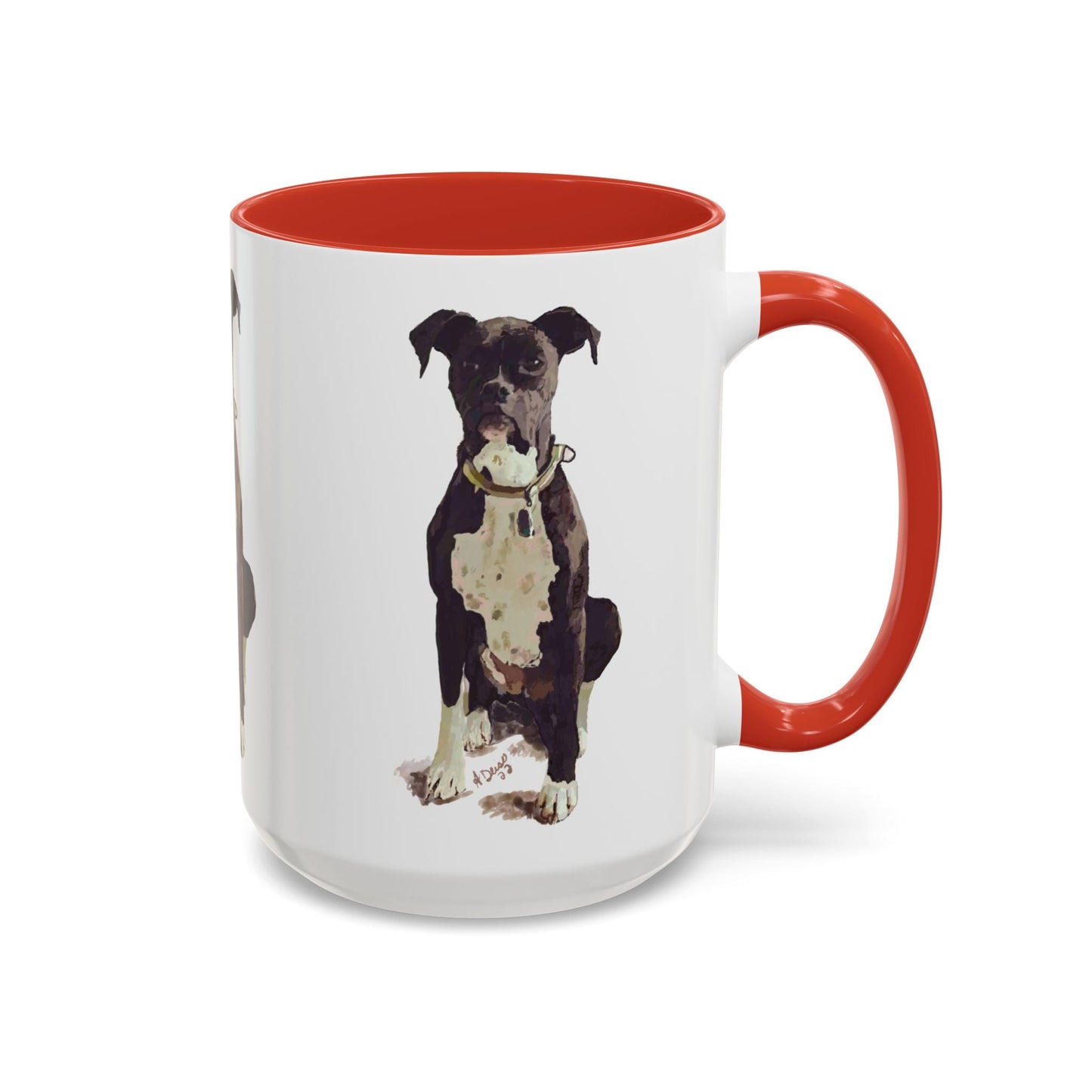 Boxer Dog Two Tone Coffee Mug (11oz & 15oz) - Blue Cava
